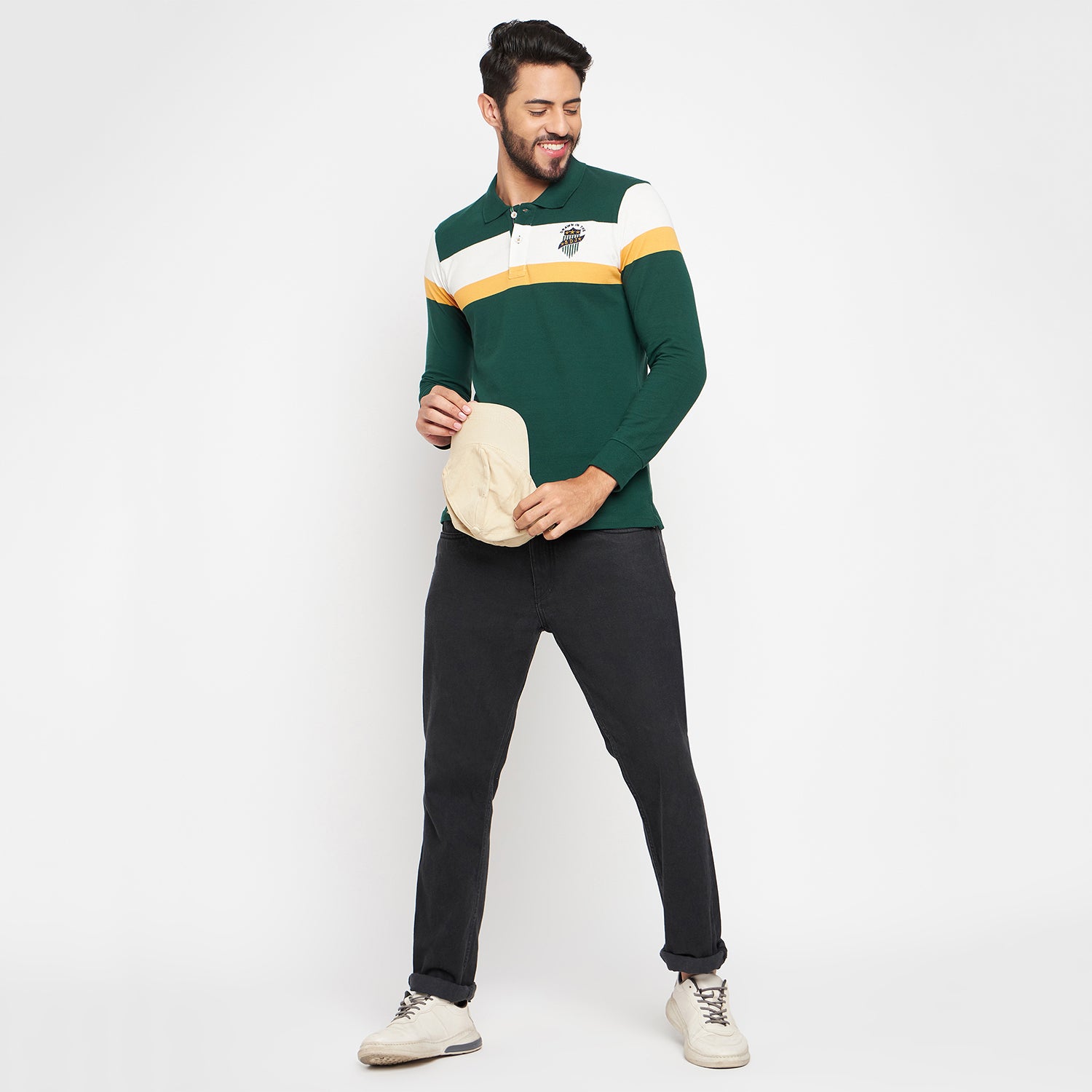 Duke Stardust Men Polo Neck Full Sleeve Cotton T-shirt (LF3974)