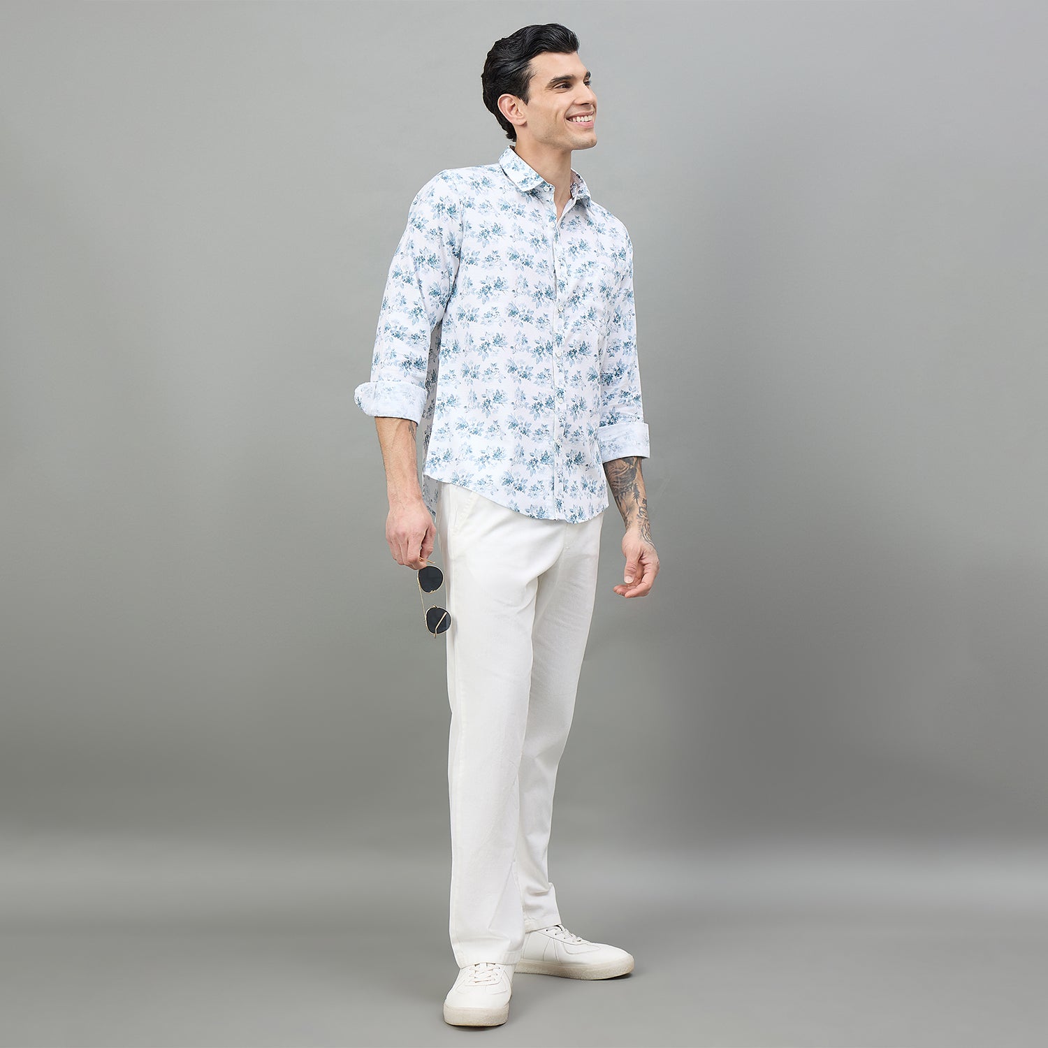 Duke Urban Men Floral Print Full Sleeve Slim Shirt (SDO7PRAI)