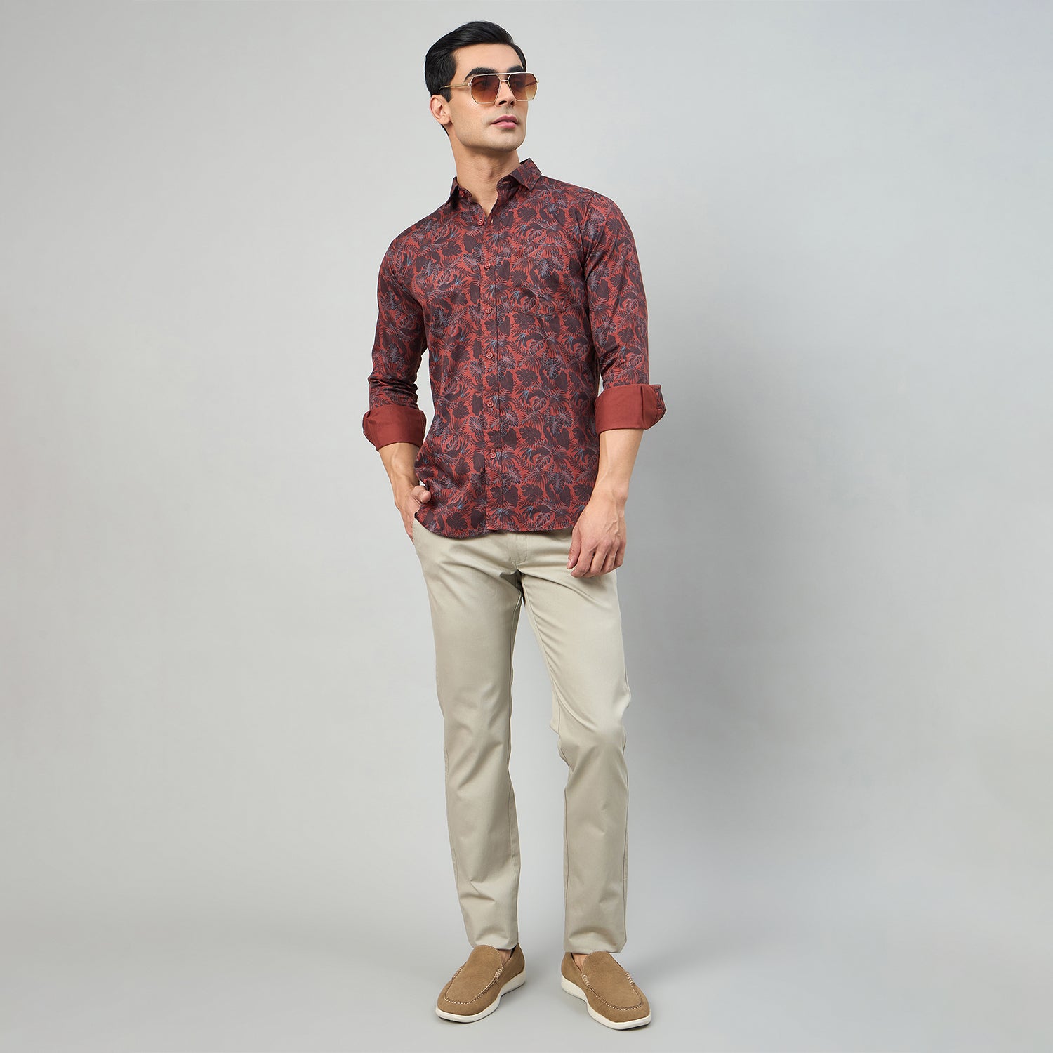 Duke Men Slim Fit Full Sleeve Short Style Cotton Shirt (SDO8PRBP)