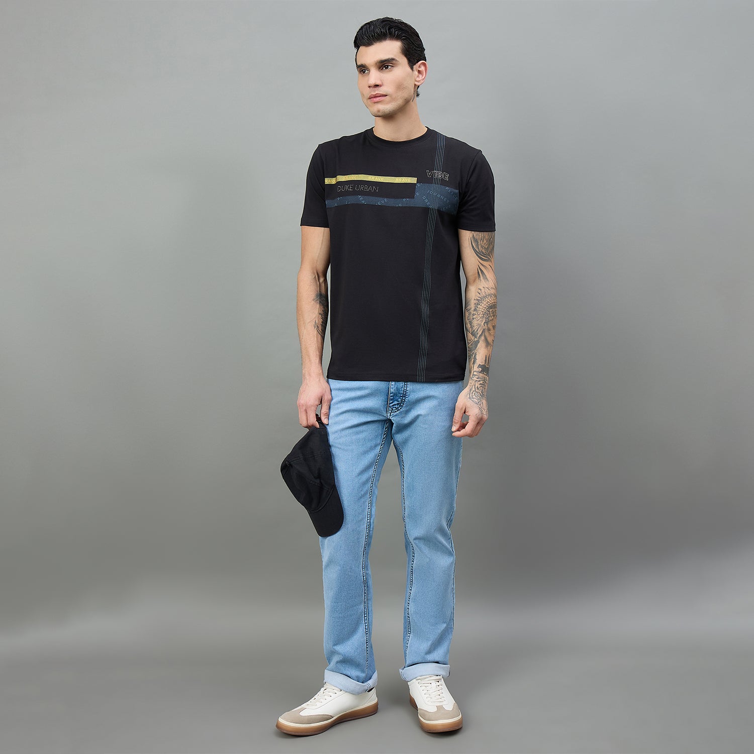 Duke Urban Men Round Neck Half Sleeve Slim T-Shirt (LF7517)