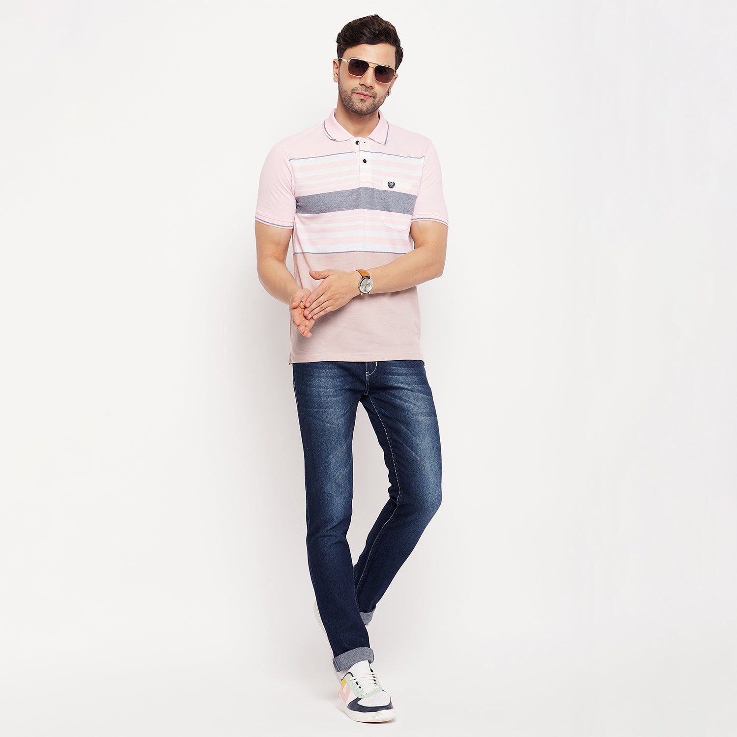 Duke Stardust Men Half Sleeve Polo Neck Cotton T-shirt (LF5880)
