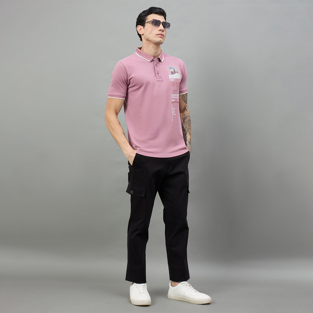 Duke Urban Men Printed Half Sleeve Polo Tshirt (LF7509)