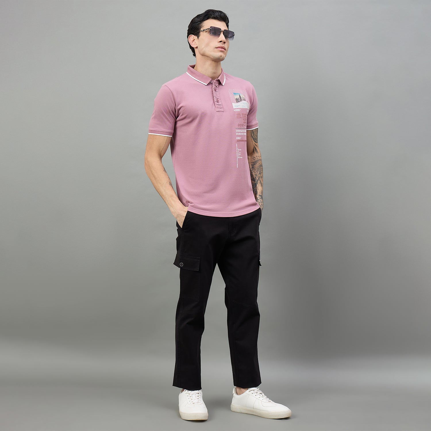 Duke Urban Men Printed Half Sleeve Polo Tshirt (LF7509)