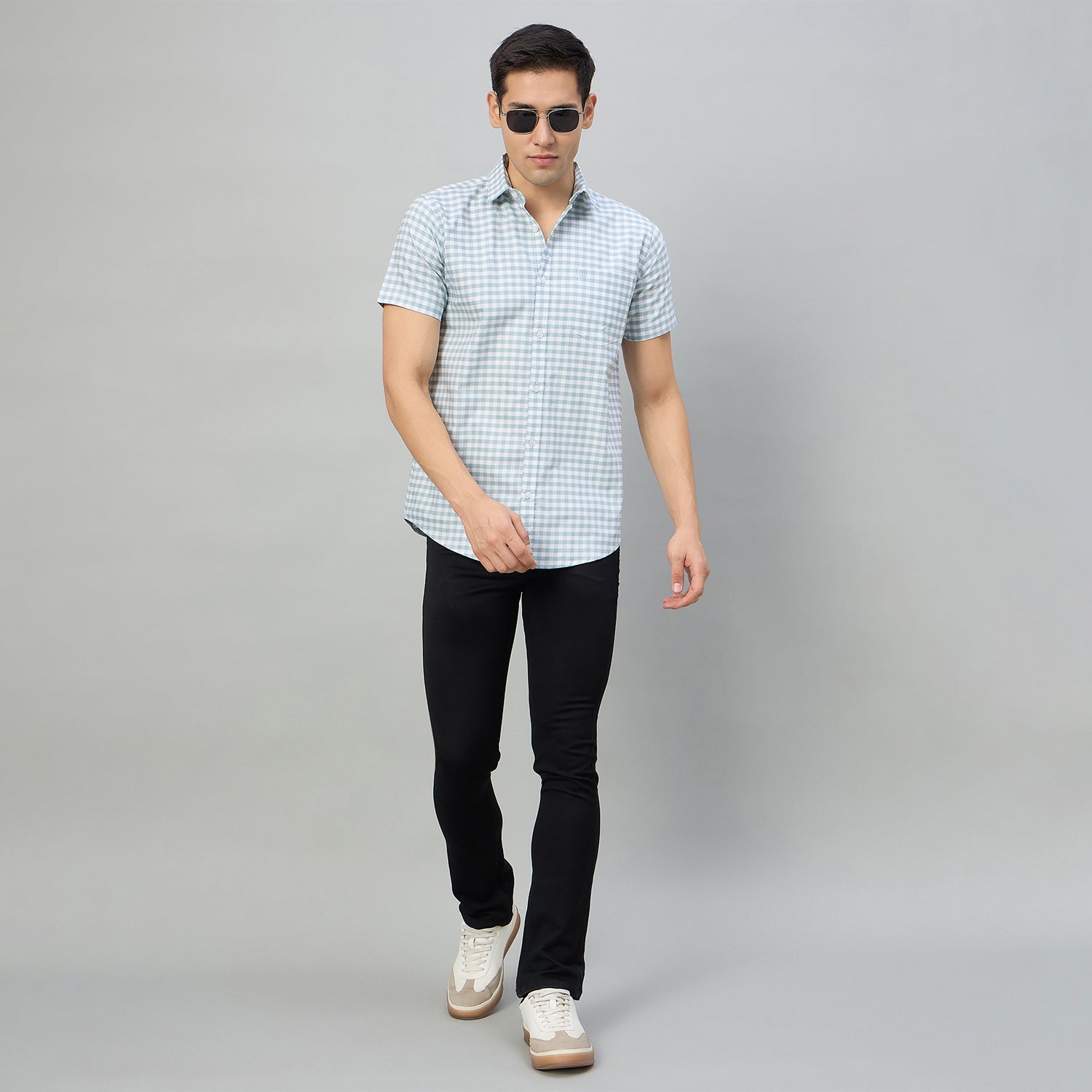 Duke Men Slim Fit Half Sleeve Oxford Cotton Shirt (SDO1CKJ)