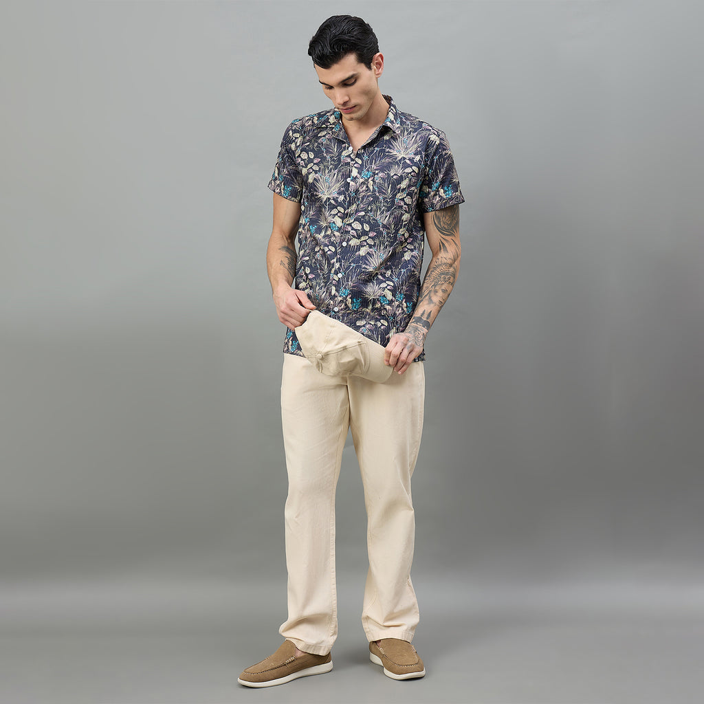 Duke Urban Men Floral Print Half Sleeve Regular Shirt (LF6085T)