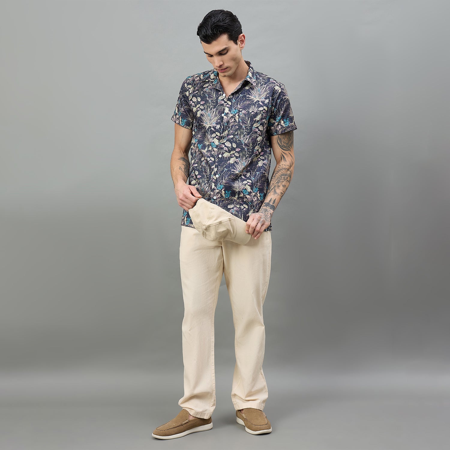 Duke Urban Men Floral Print Half Sleeve Regular Shirt (LF6085T)