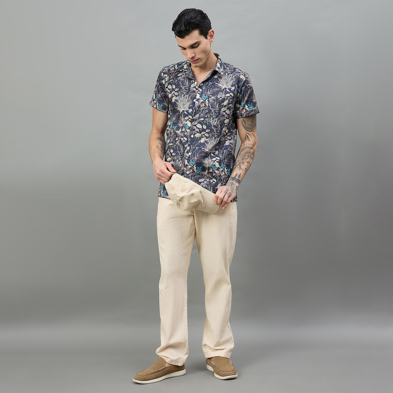 Duke Urban Men Floral Print Half Sleeve Regular Shirt (LF6085T)