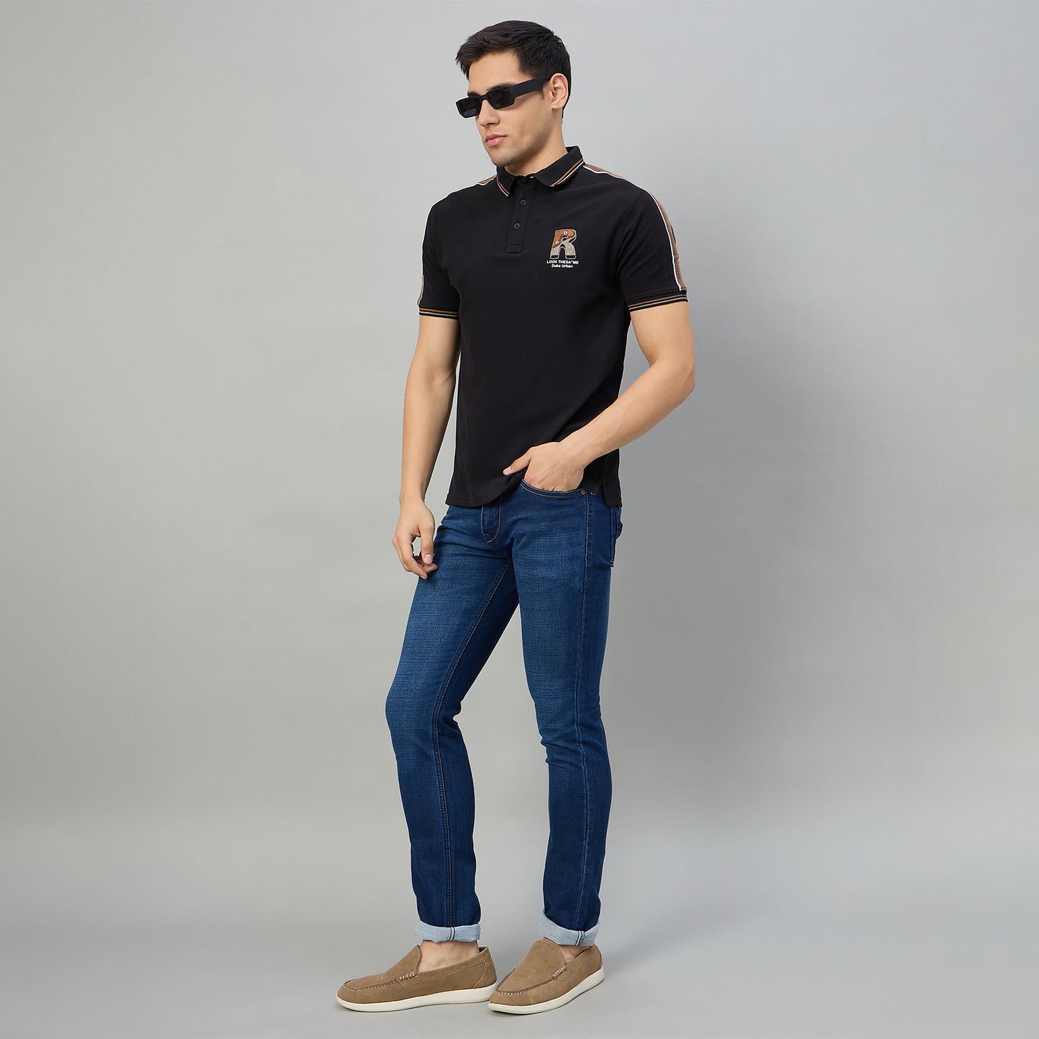 Duke Men Half Sleeve Cotton Regular Fit Casual T-shirt (LF7967)