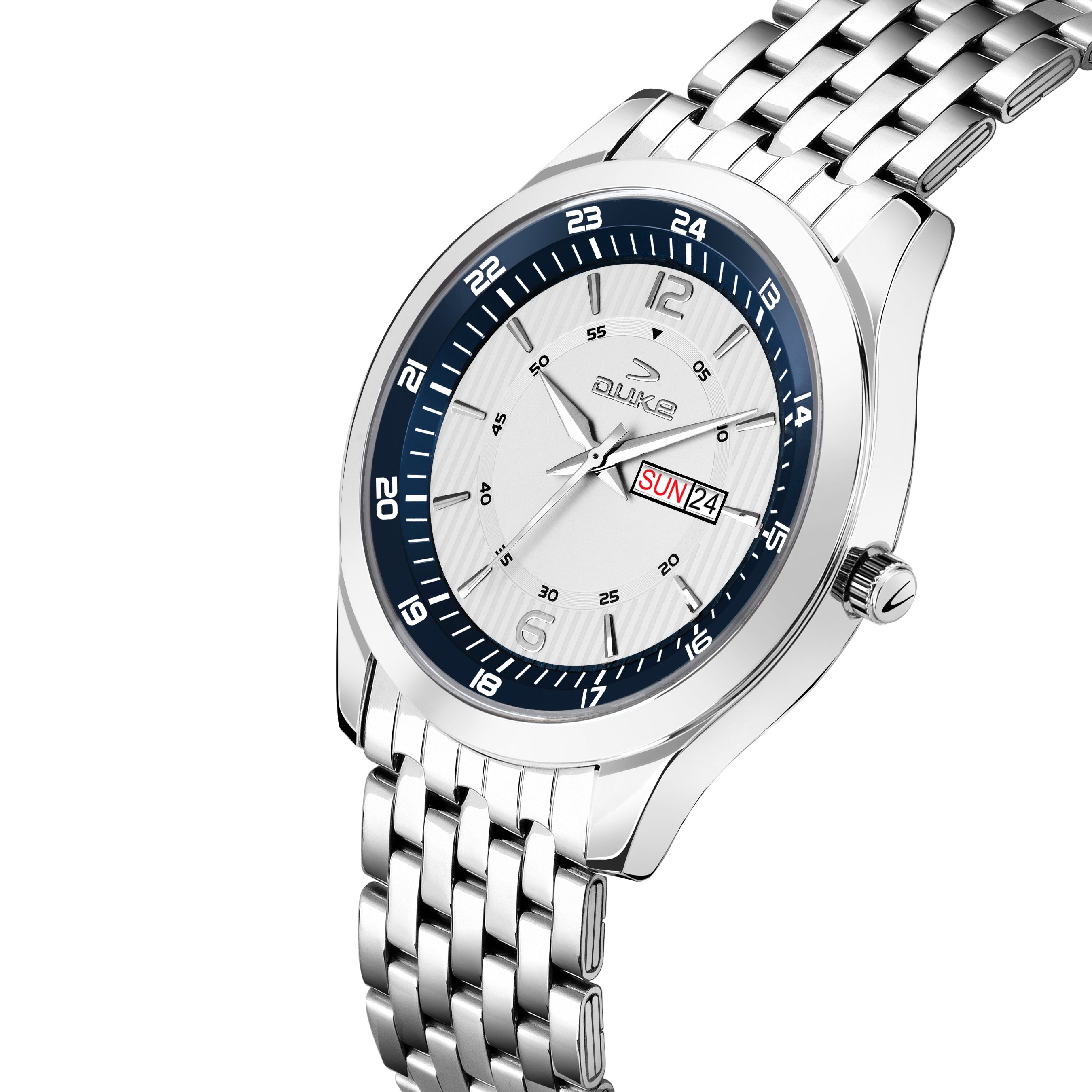 Duke Solid Stainless Steel Strap Analog Men Watch Silver Dial (DK009RM02C)