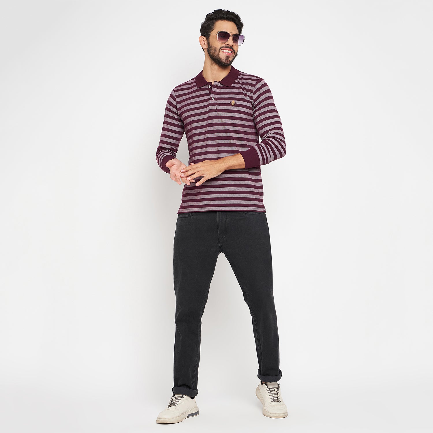 Duke Stardust Men Polo Neck Full Sleeve Cotton T-shirt (LF3962)