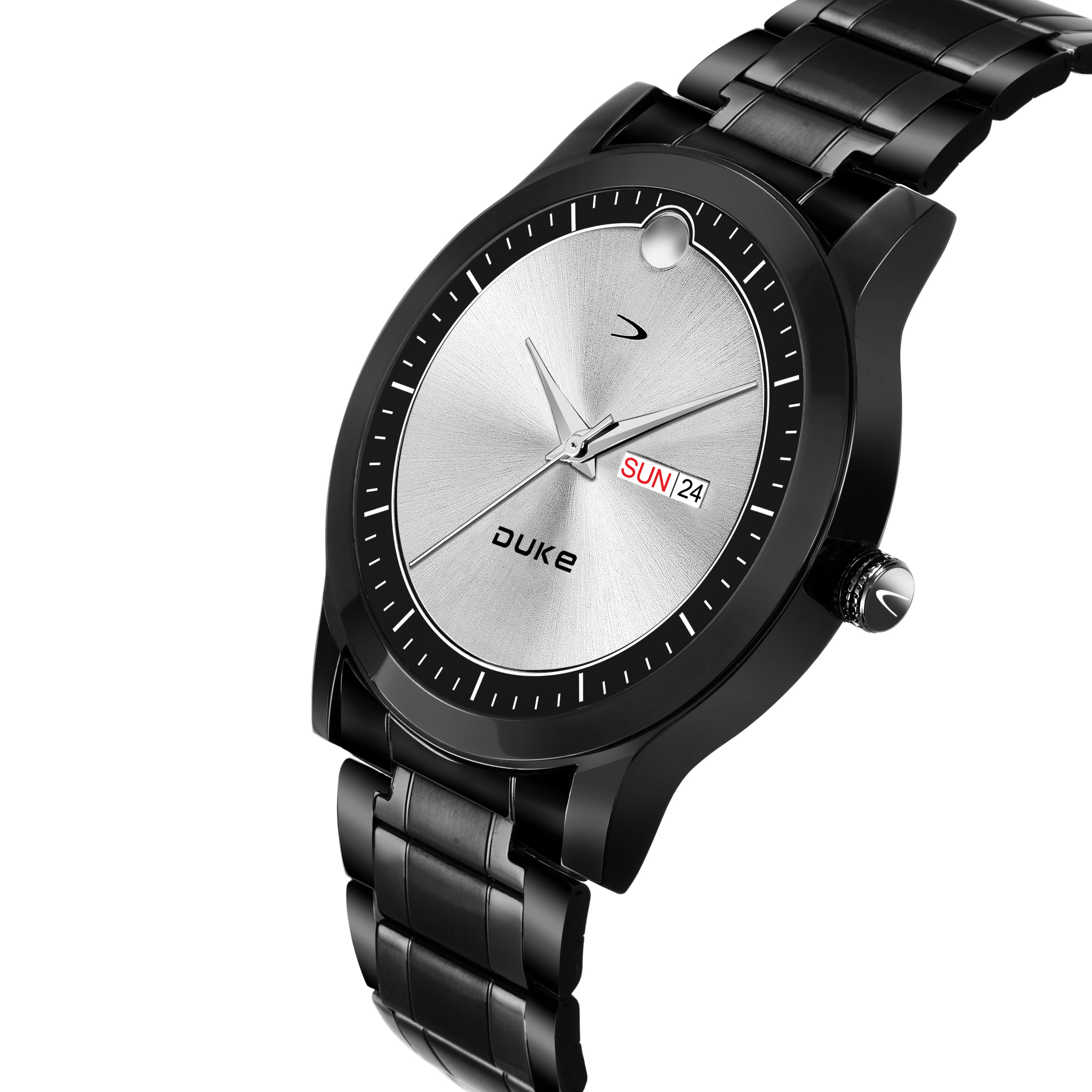 Duke Solid Stainless Steel Strap Metal Body Analog Men Watch Silver Dial (DK012RM02C)