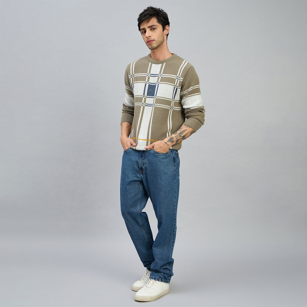 Duke Men Full Sleeve V Neck Regular Fit Sweater (SDS2209R)
