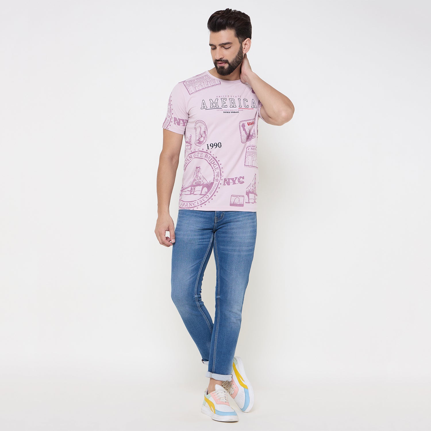 Duke Urban Men Half Sleeve Cotton Tshirt (LF7221)