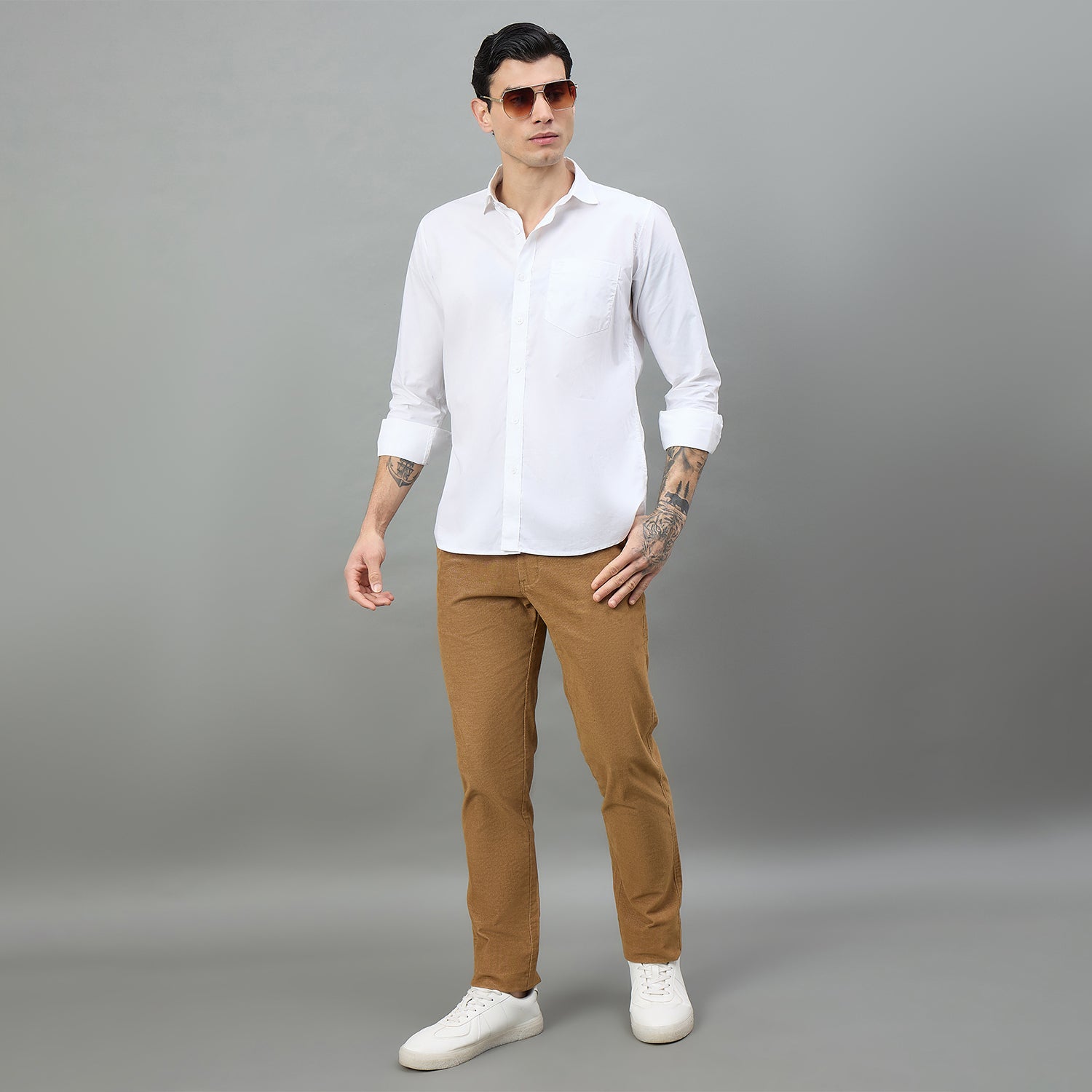 Duke Urban Men Solid Pure Cotton Slim Fit Casual Full Sleeve Shirt (SDO8PLP)