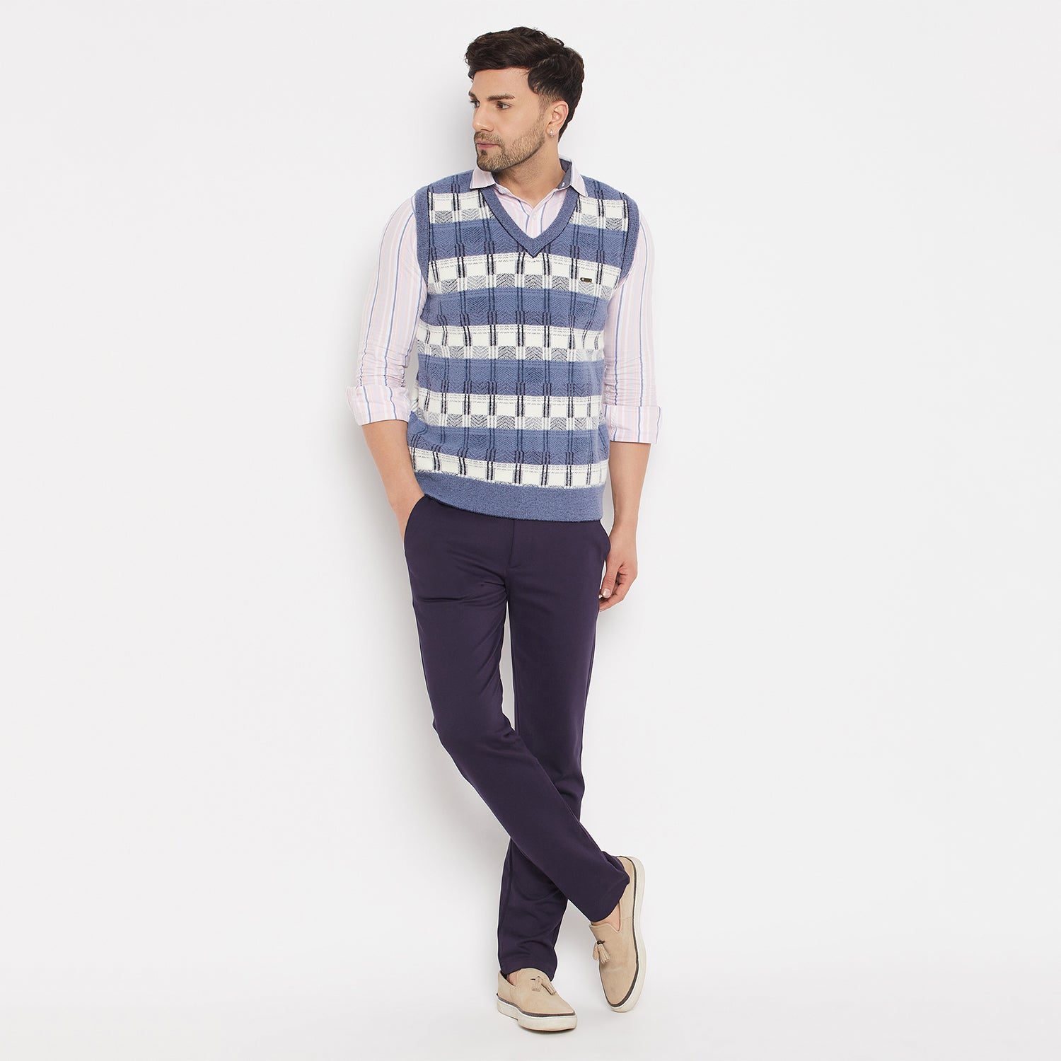 Duke Urban Men Sleeveless V-Neck Sweater (SDS2164)