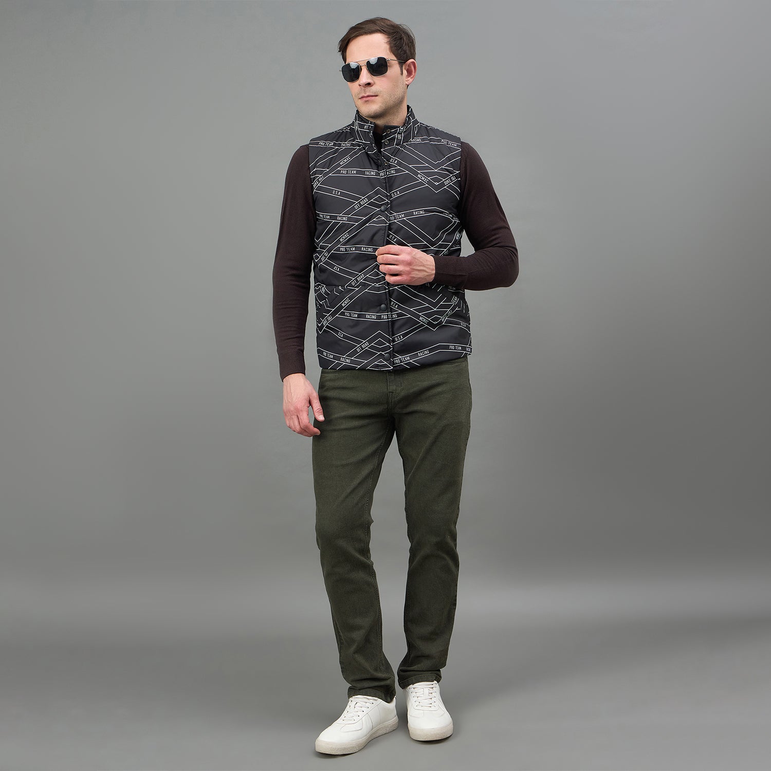 Duke Urban Men Sleeveless High Neck Reversible Jacket (SDZ3057N)