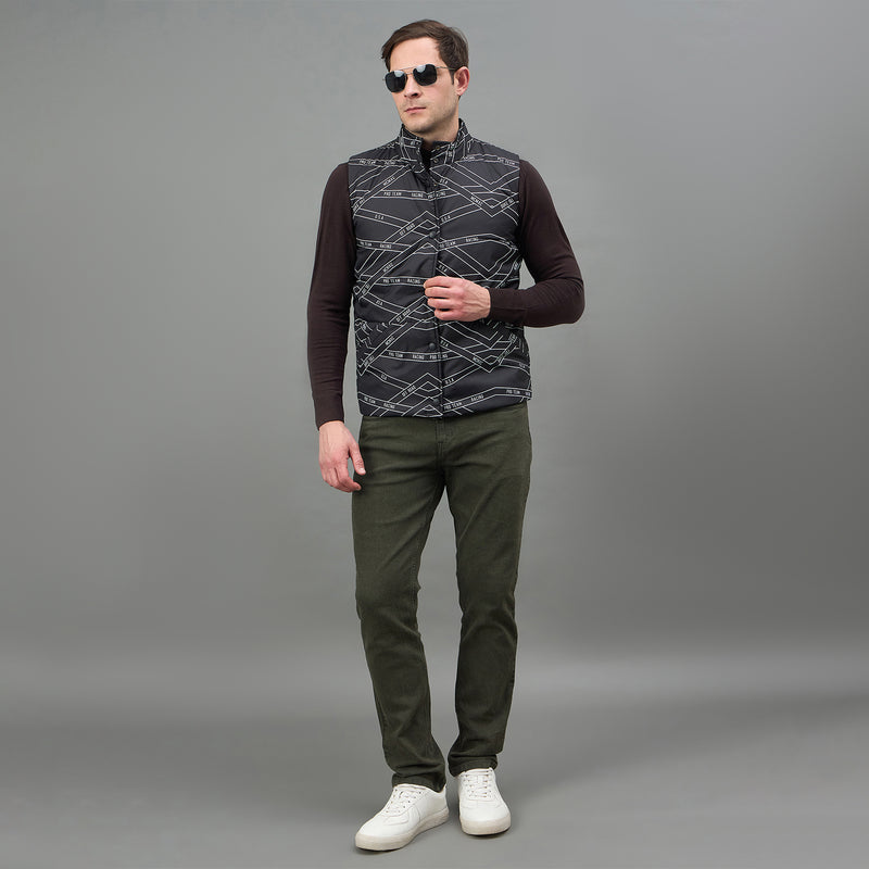 Duke Urban Men Sleeveless High Neck Reversible Jacket (SDZ3057N)