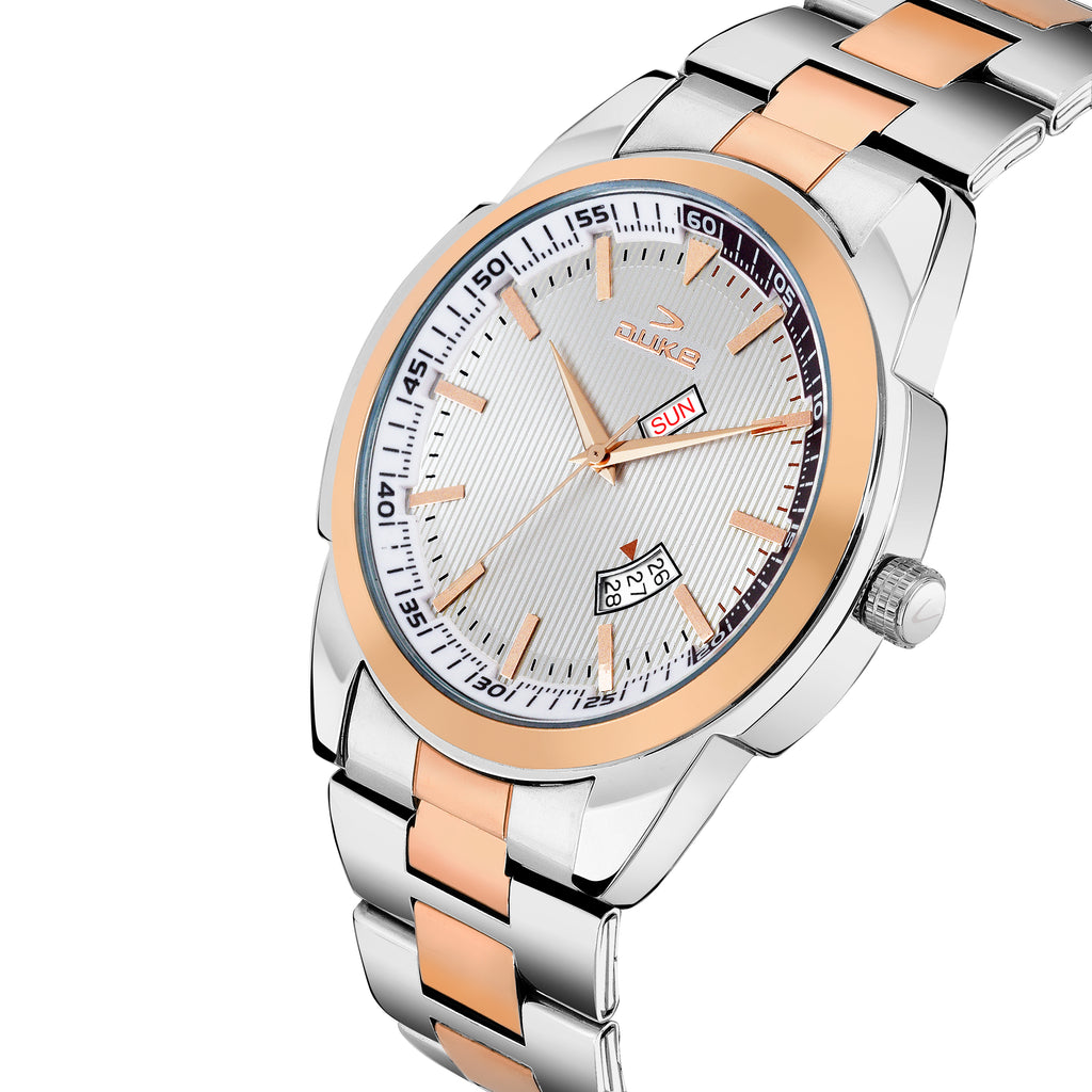 Duke Solid Stainless Steel Strap Chronograph Men Watch White Dial (DK015RM02C)