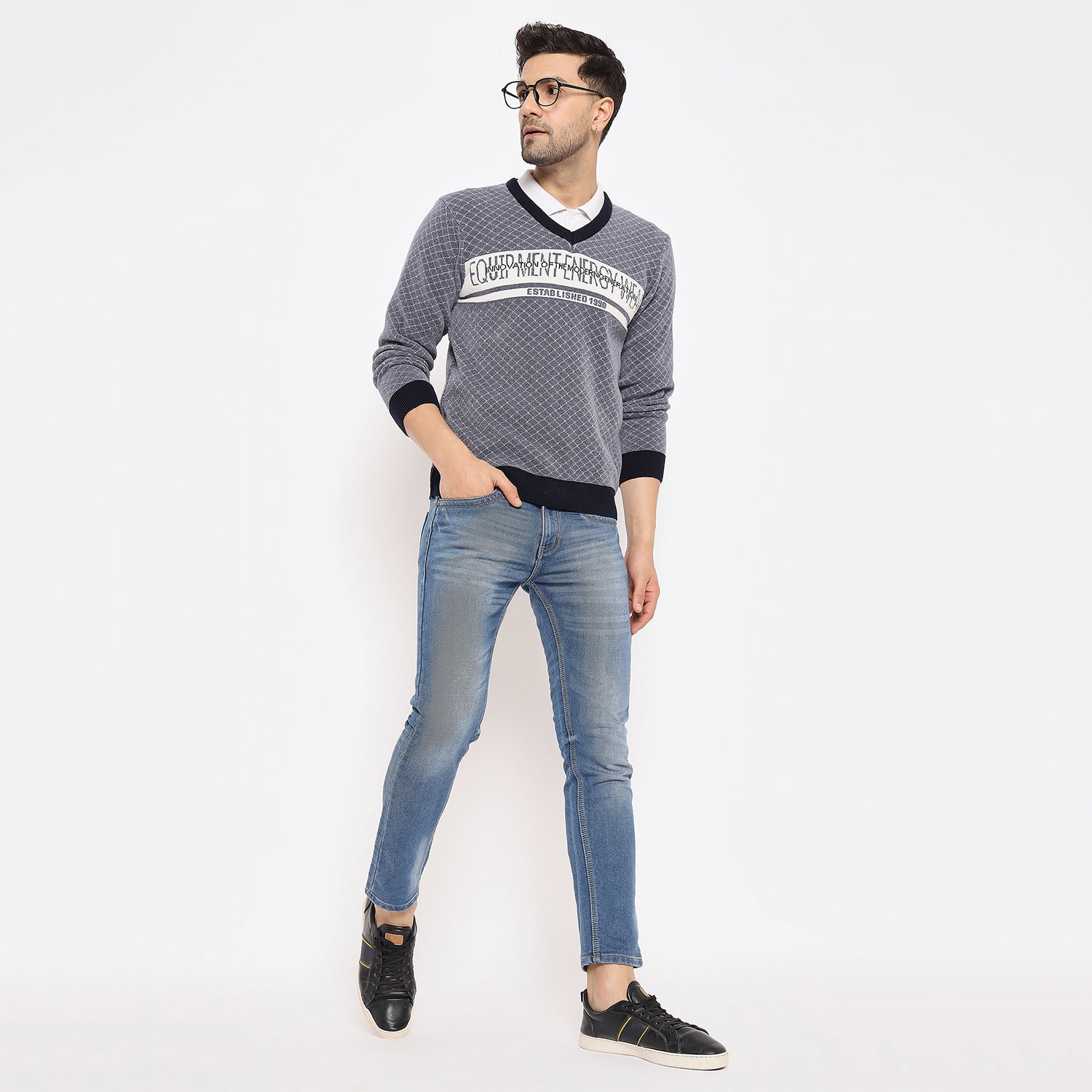 Duke Urban Men Full Sleeve V Neck Pullover (SDS2139)