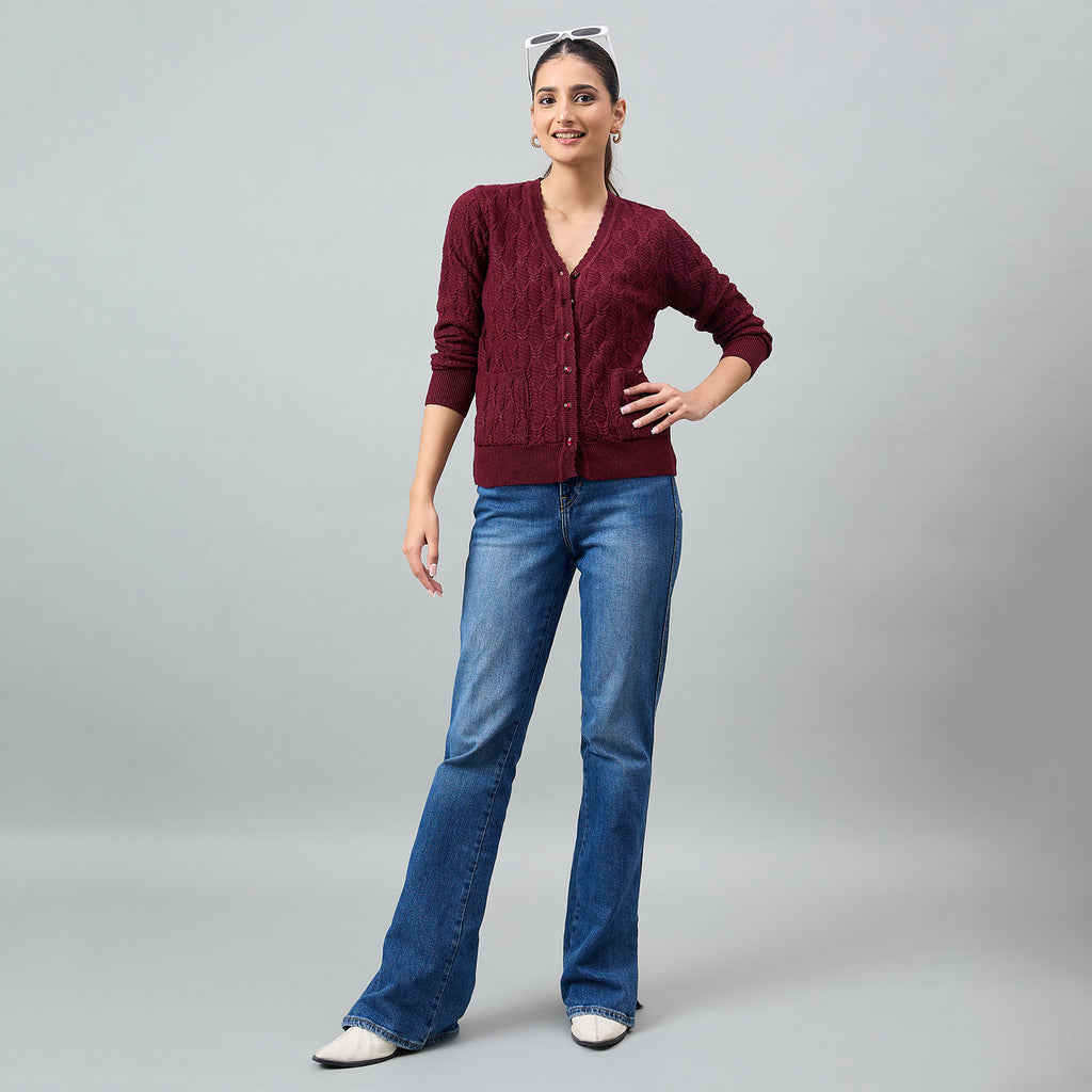 Duke Urban Women Full Sleeve Front Open Regular Cardigan (SDS1291)