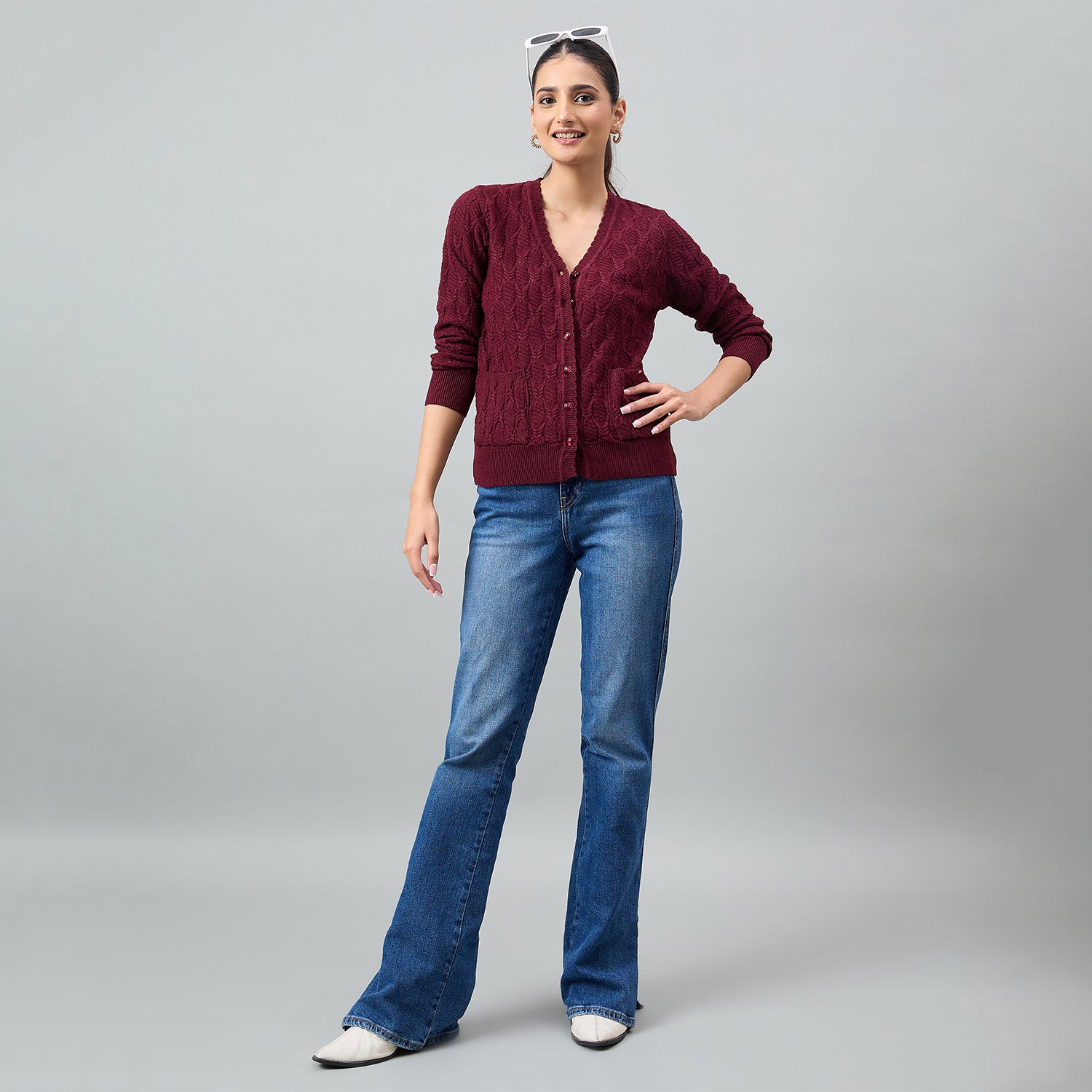 Duke Urban Women Full Sleeve Front Open Regular Cardigan (SDS1291)