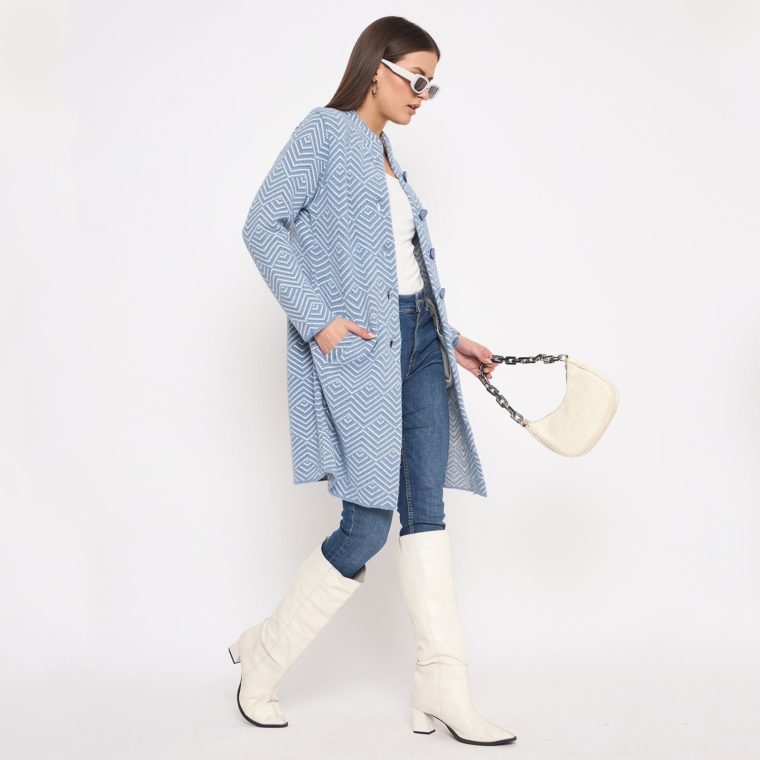 Duke Stardust Women Full Sleeve Round Neck Long Coat (SDS1208)