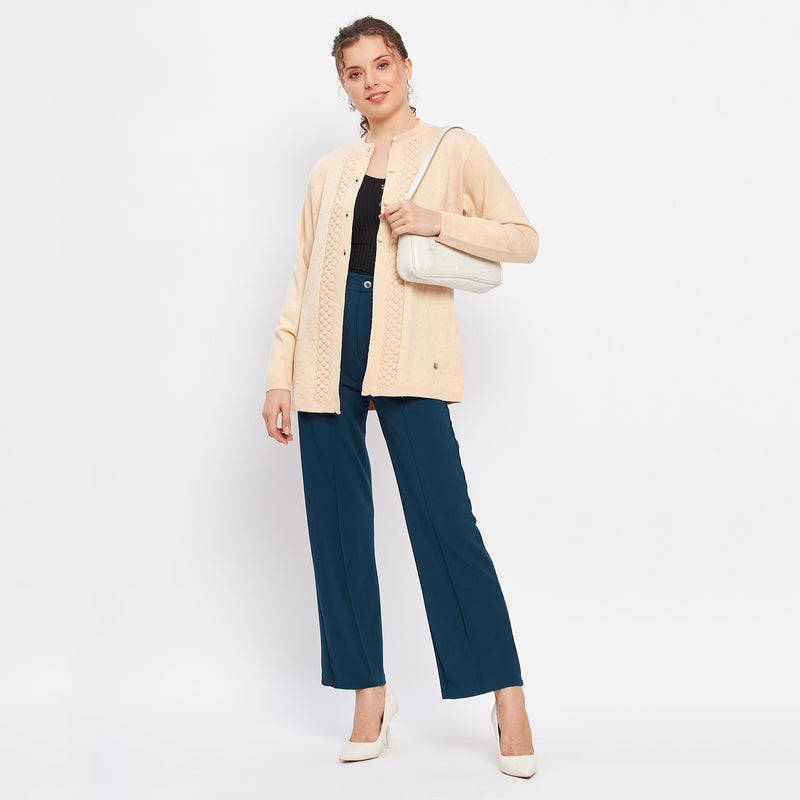 Duke Urban Women Full Sleeve Self Design Cardigan (LQS9757)