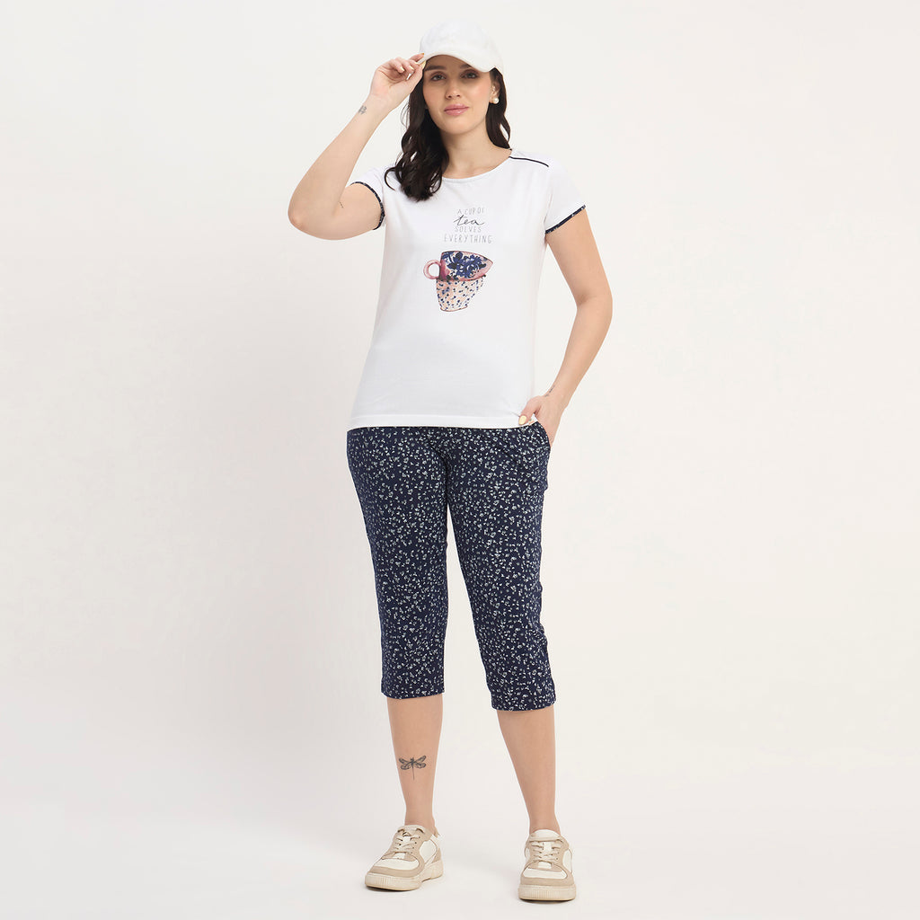 Duke Urban Women Printed Top & Capri Set (LFX855)