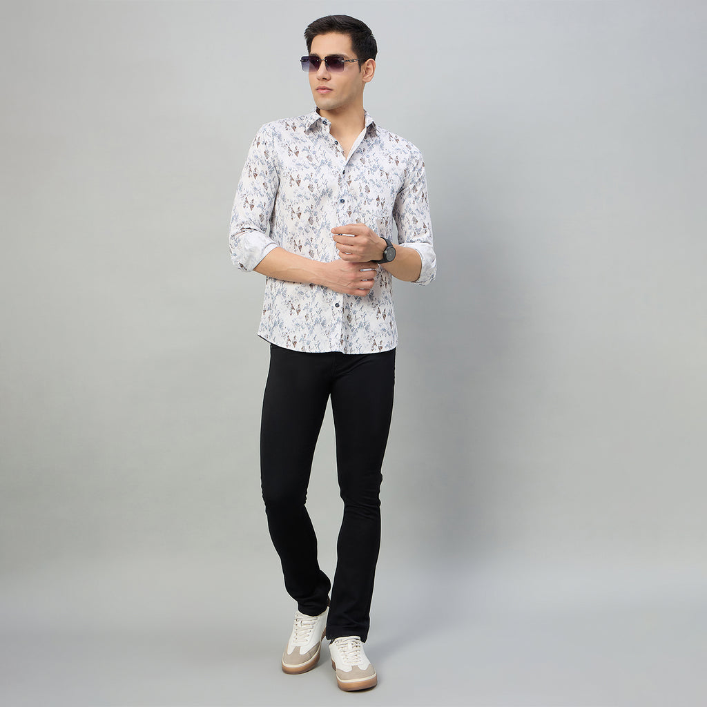 Duke Men Slim Fit Full Sleeve Short Style Cotton Shirt (SDO8PRBK)