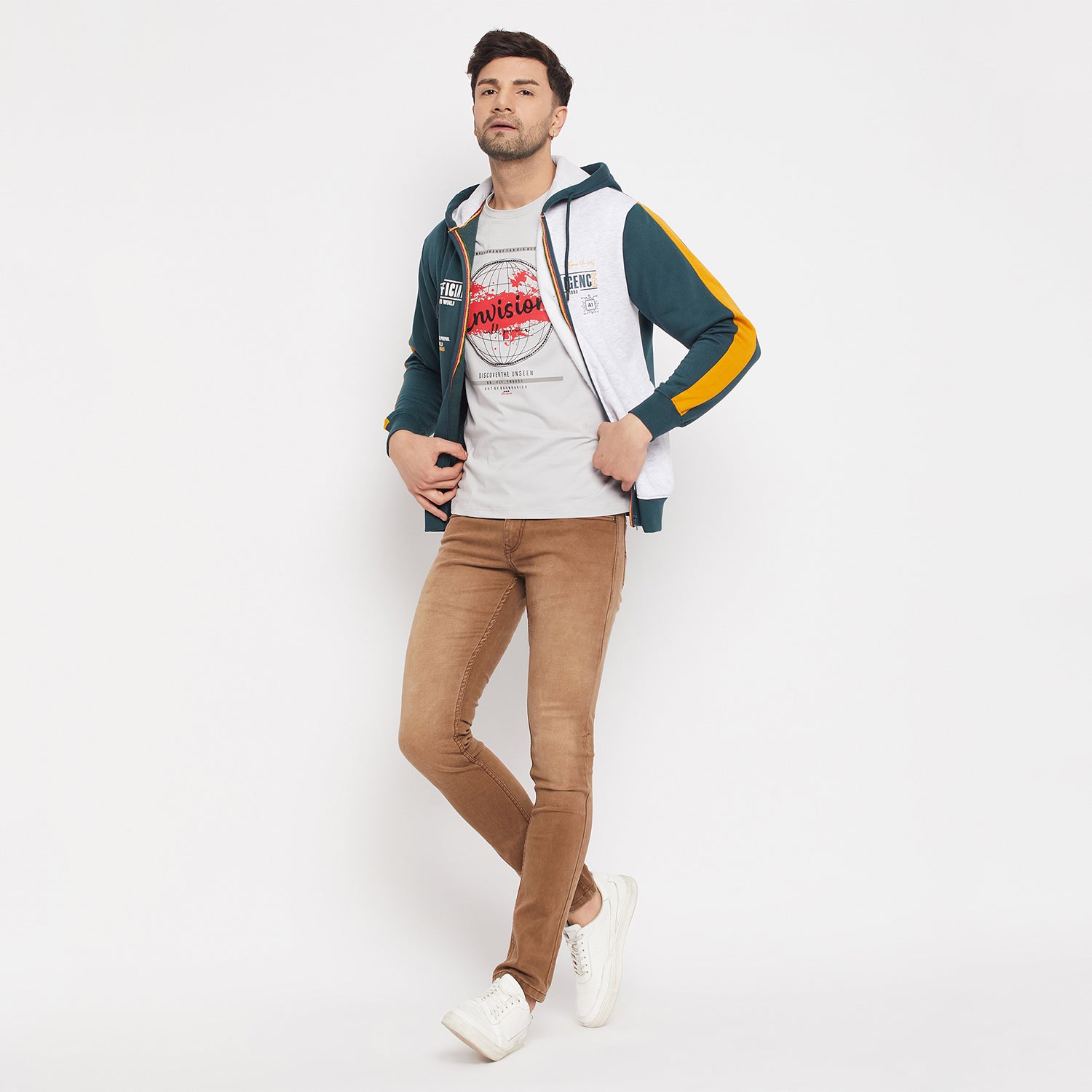 Duke Urban Men Hooded Zipper Sweatshirt (LF6309)