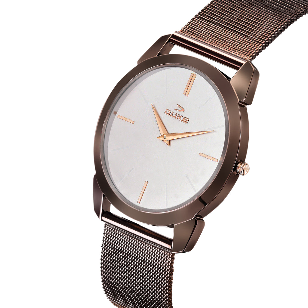 Duke Solid Stainless Steel Strap Analog Men Watch White Dial (DK019RM02C)