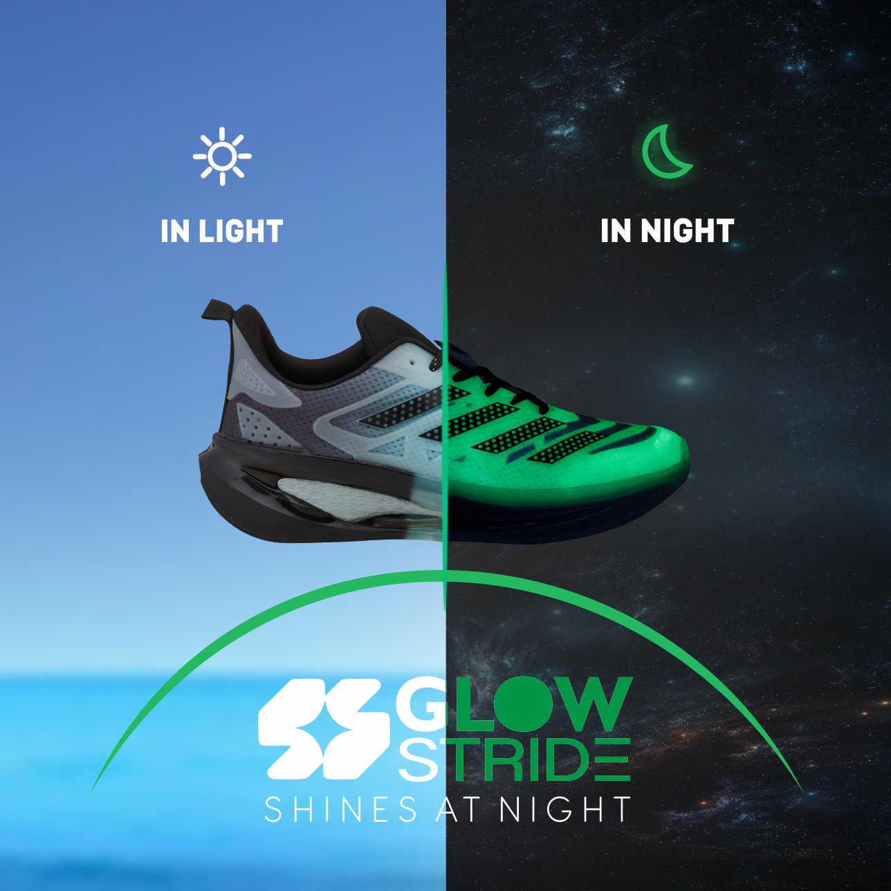 Duke Men Sprint Glow Stride in The Dark TPU Shoes (FWOL2093)