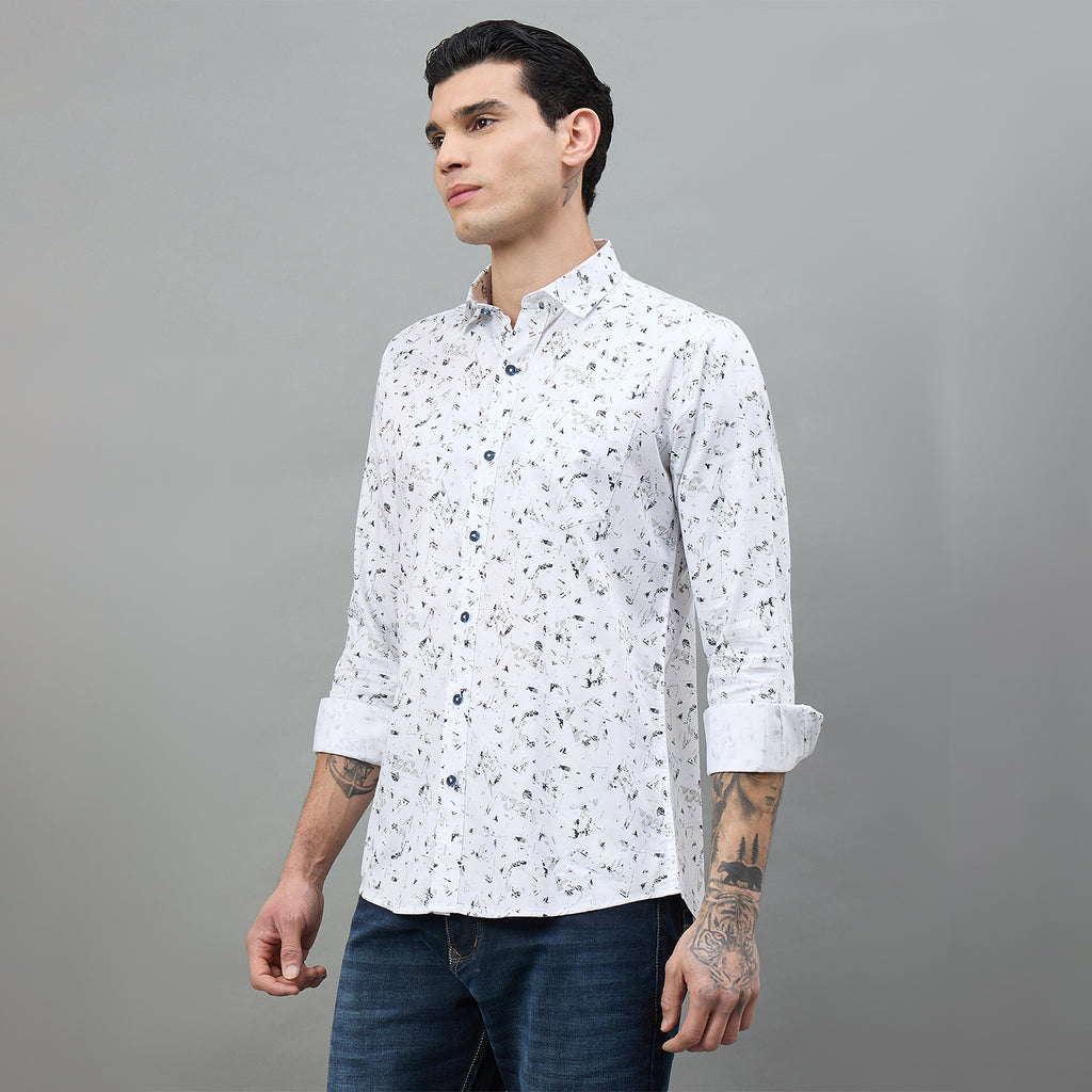 Duke Urban Men Printed Full Sleeve Spread Collar Slim Shirt (SDO8PRBC)