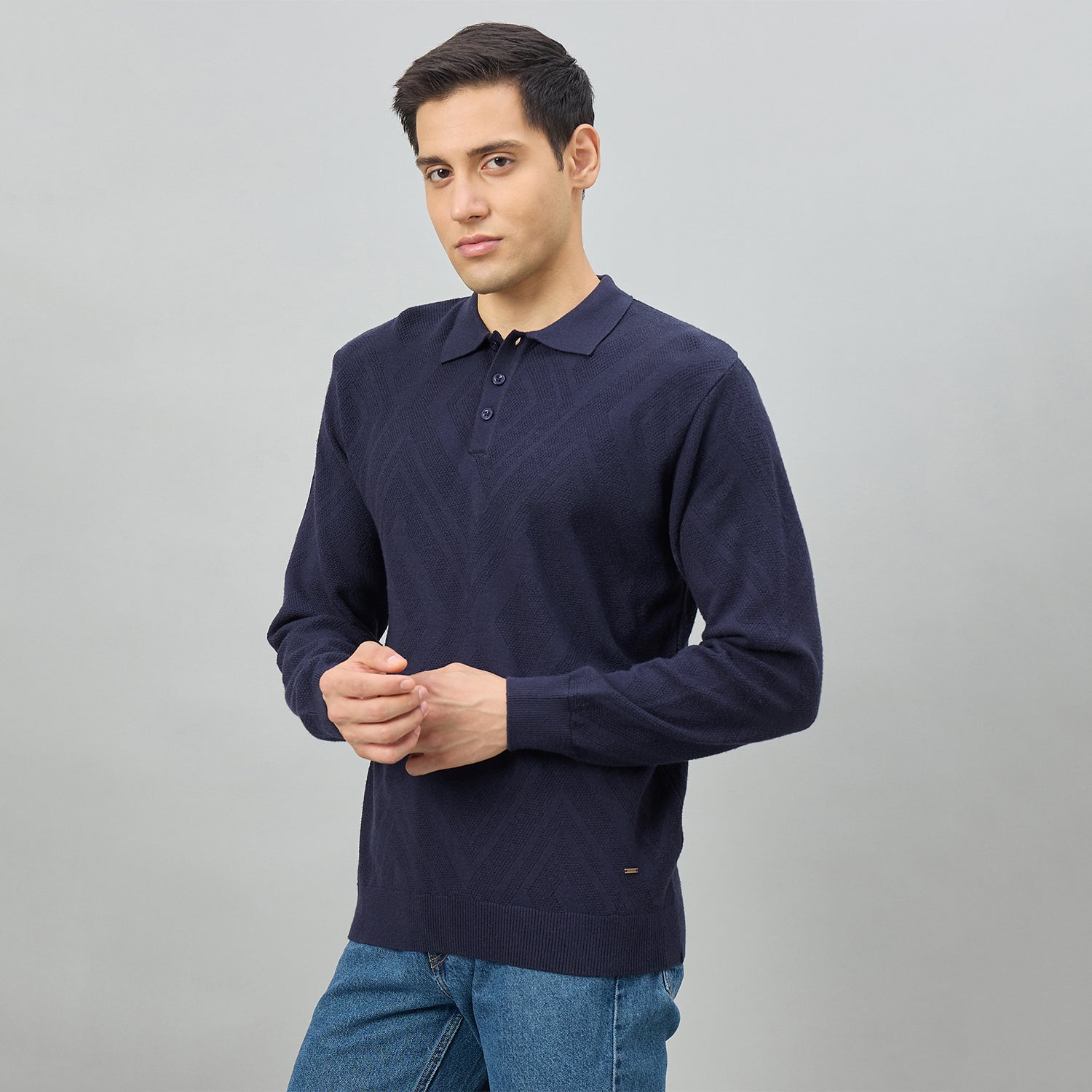 Duke Men Full Sleeve Collared Smart Fit Sweater (SDS2368)