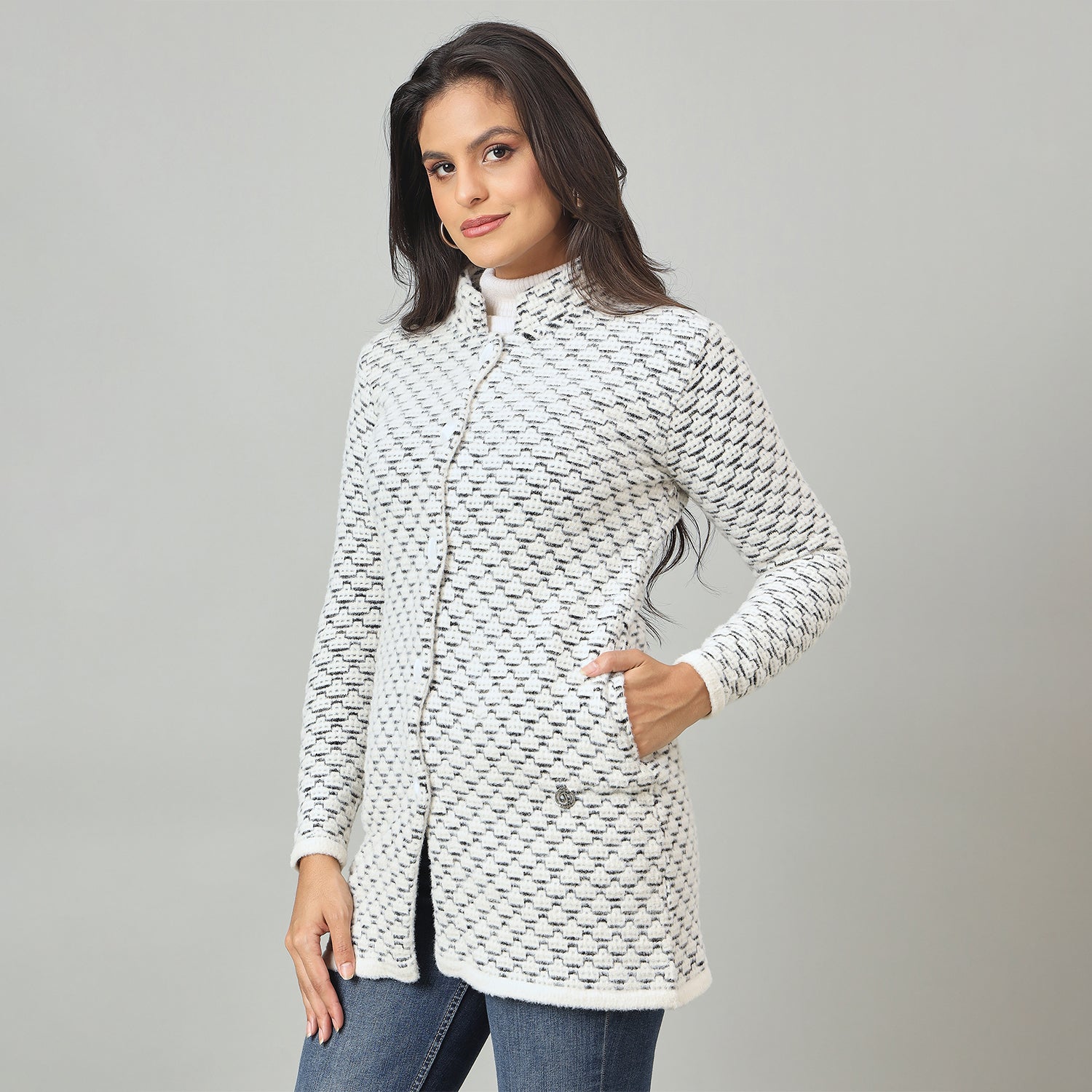 Duke Urban Women Long Coat Shortstyle Sweater (SDS1336)