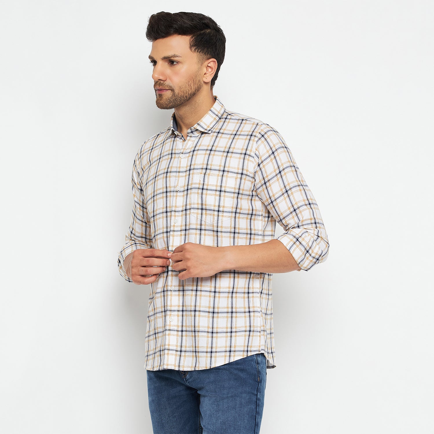 Duke Urban Men Slim Fit Solid Spread Collar Casual Shirt (SDO8CKLC)