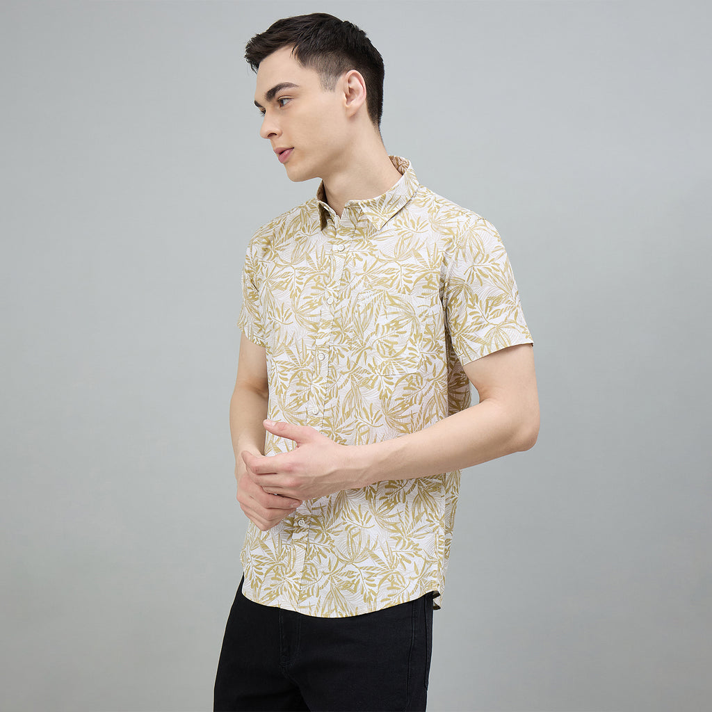 Duke Urban Men Floral Print Half Sleeve Slim Shirt (SDO3PRE)