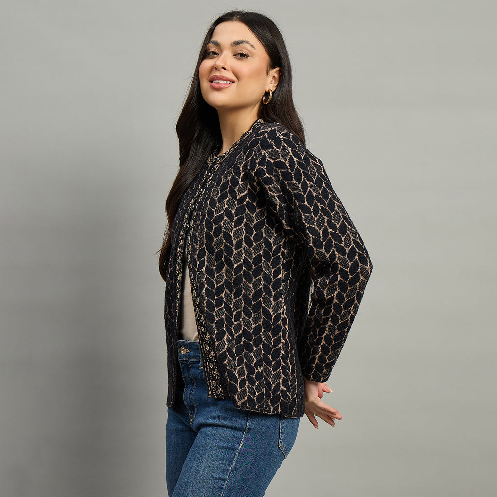 Duke Urban Women Full Sleeve Front Open Regular Fit Sweater (SDS1274)