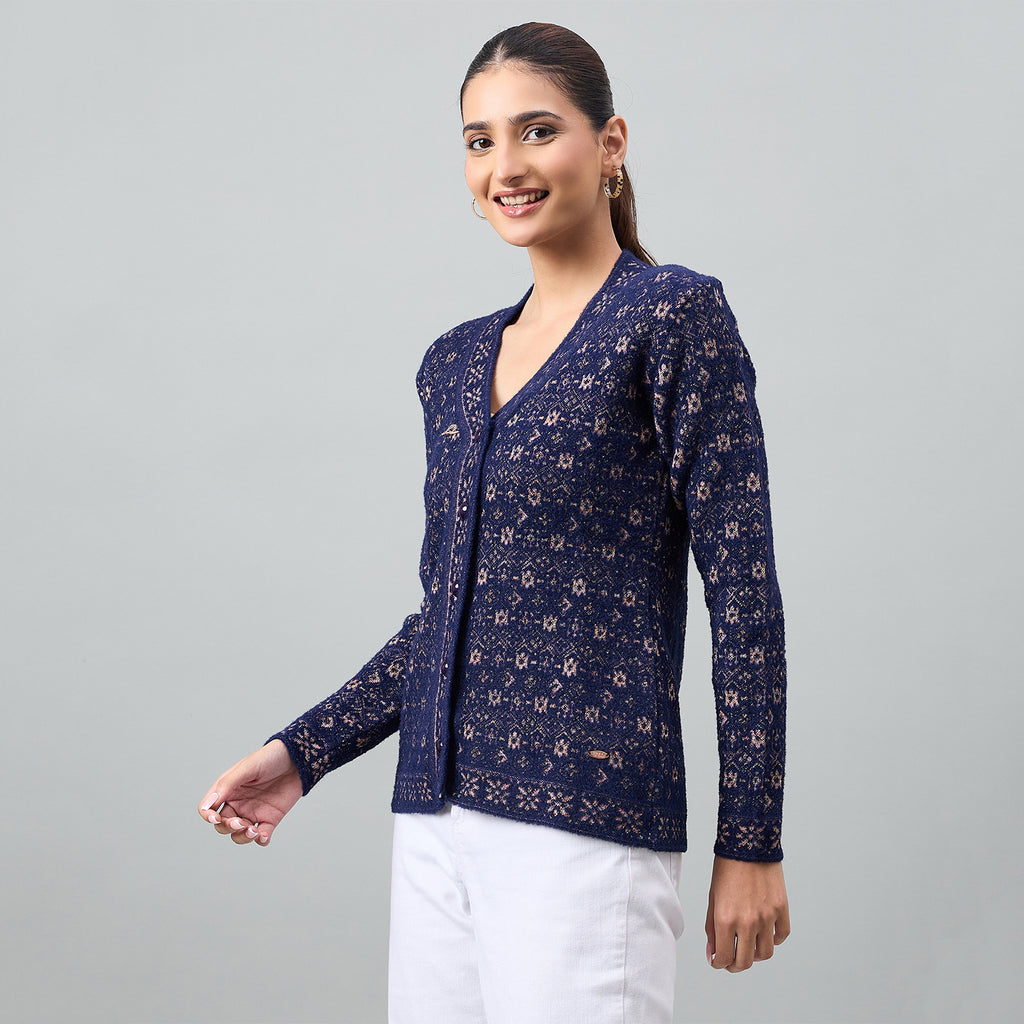 Duke Urban Women Full Sleeve Front Open Regular Cardigan (SDS1348)