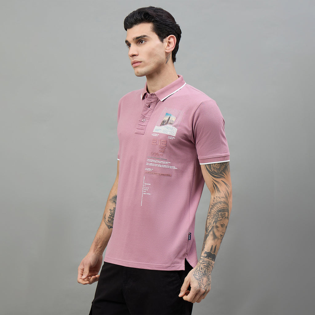 Duke Urban Men Printed Half Sleeve Polo Tshirt (LF7509)
