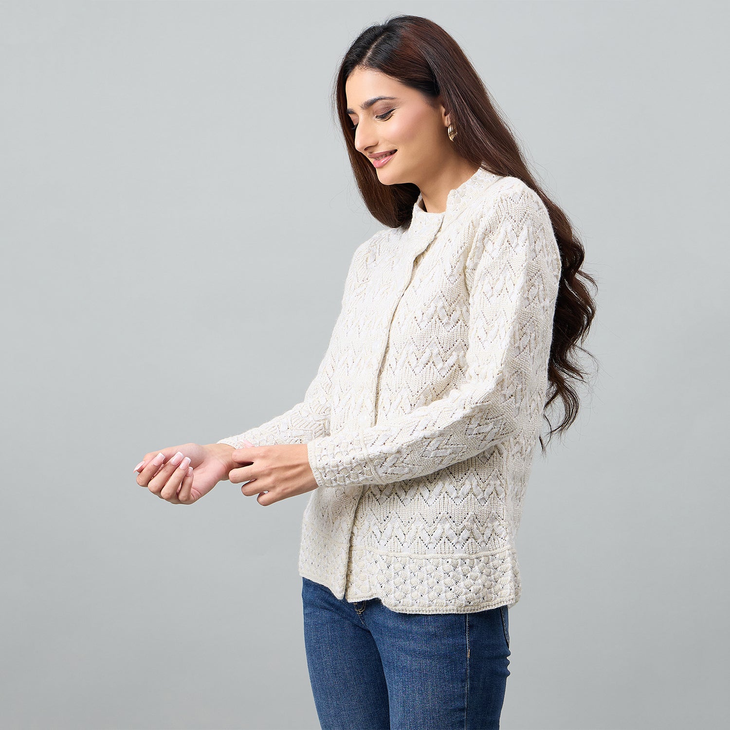 Duke Urban Women Full Sleeve Front Open Regular Cardigan (SDS1367R)