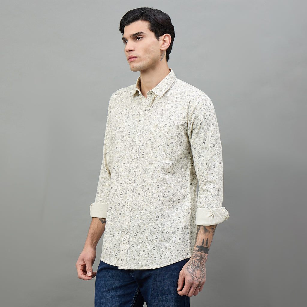 Duke Urban Men Printed Full Sleeve Spread Collar Slim Shirt (SDO6PRII)