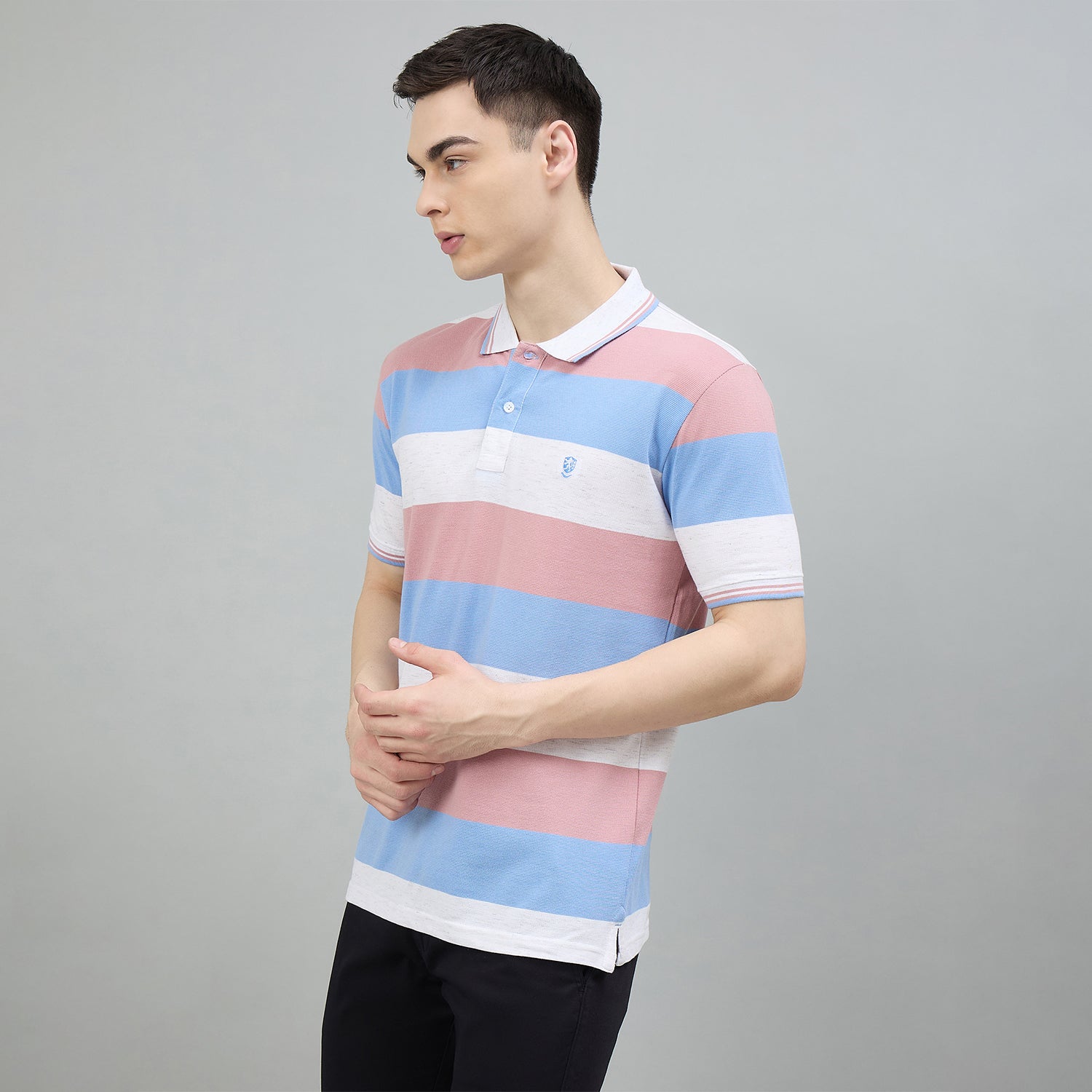 Duke Urban Men Striped Half Sleeve Regular Polo Tshirt (LF7645)