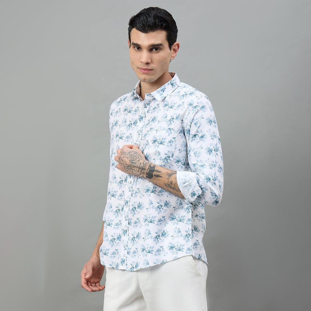 Duke Urban Men Floral Print Full Sleeve Slim Shirt (SDO7PRAI)