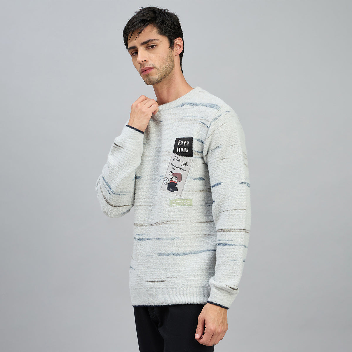 Duke Men Full Sleeve Round Neck Regular Sweater (SDS2324)