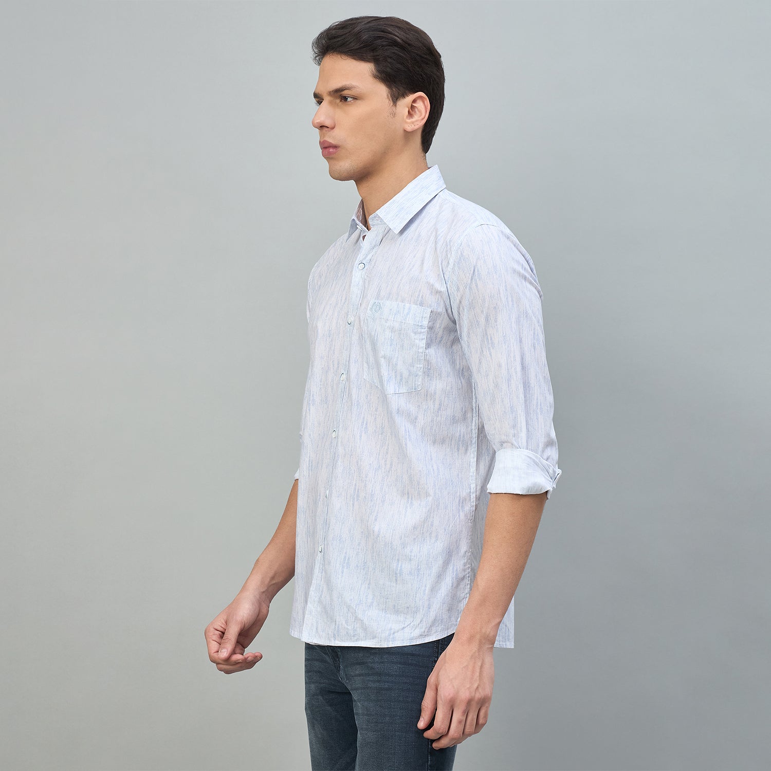 Duke Urban Men Self Design Pure Cotton Slim Fit Casual Full Sleeve Shirt (SDO6PRIK)