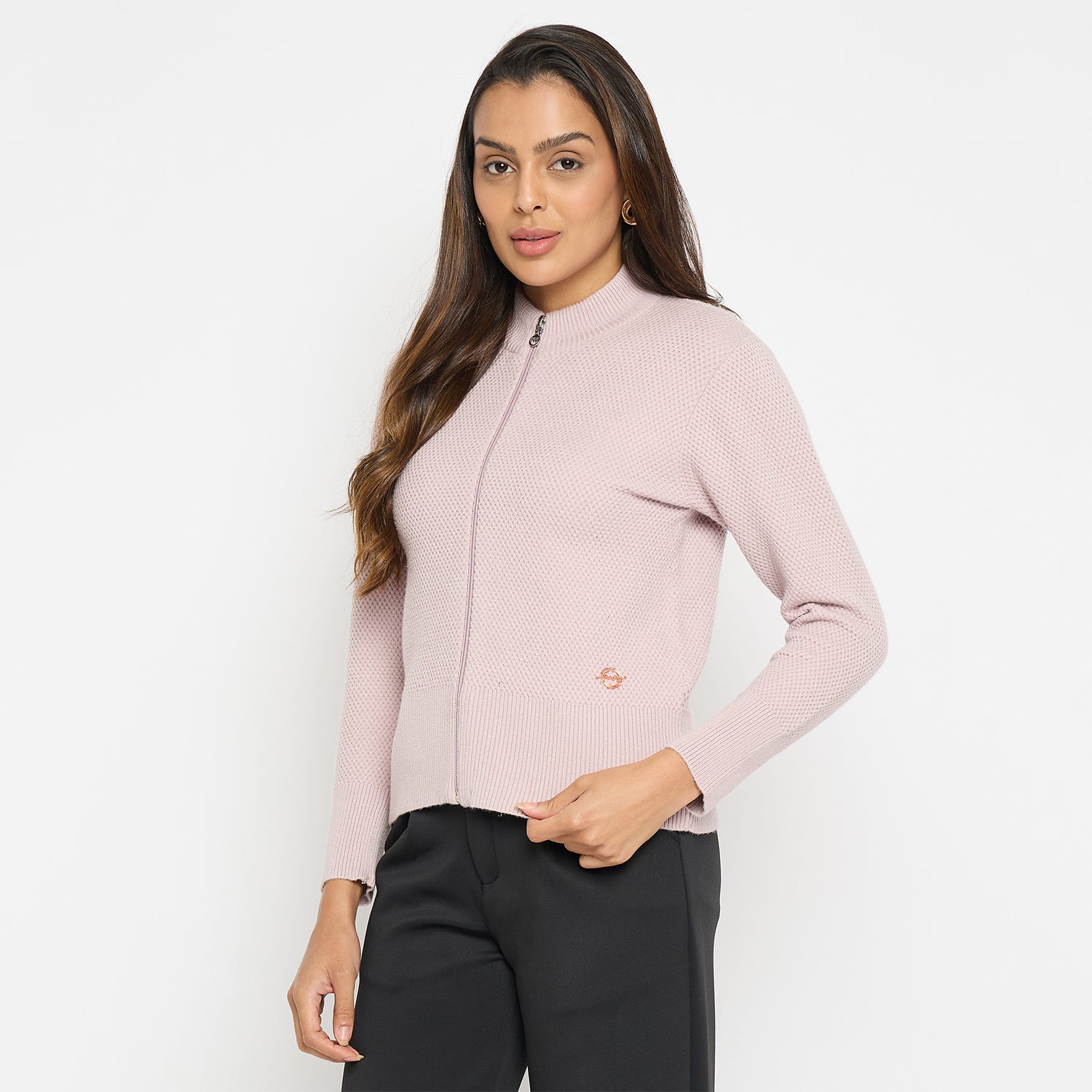 Duke Urban Women Full Sleeve Round Neck Zipper Cardigan (SDS1006R)