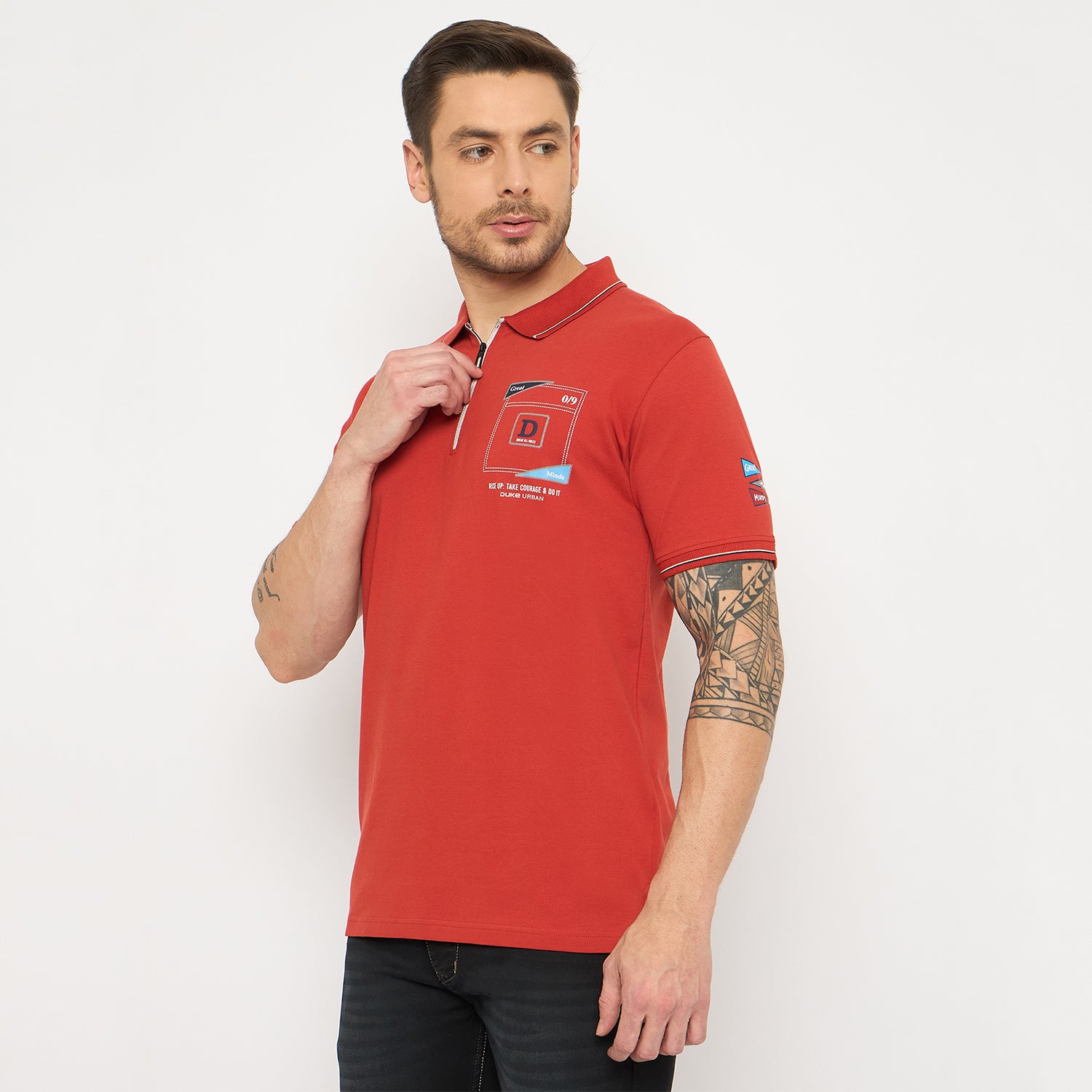 Duke Urban Men Half Sleeve Cotton Tshirt (LF7416S)