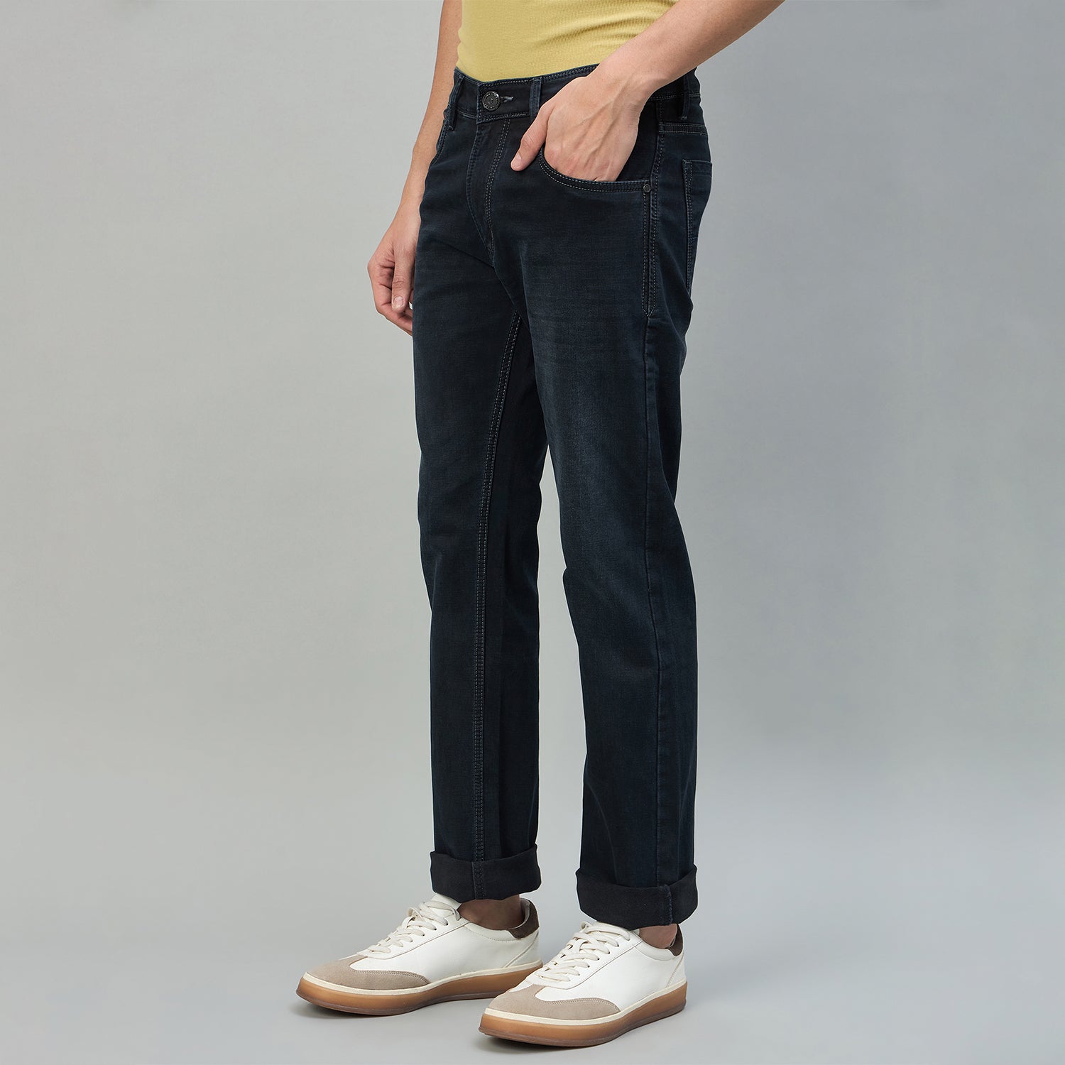 Duke Urban Men Comfort Fit Mid-Rise Light Fade Stretchable Jeans (SDD9140C)