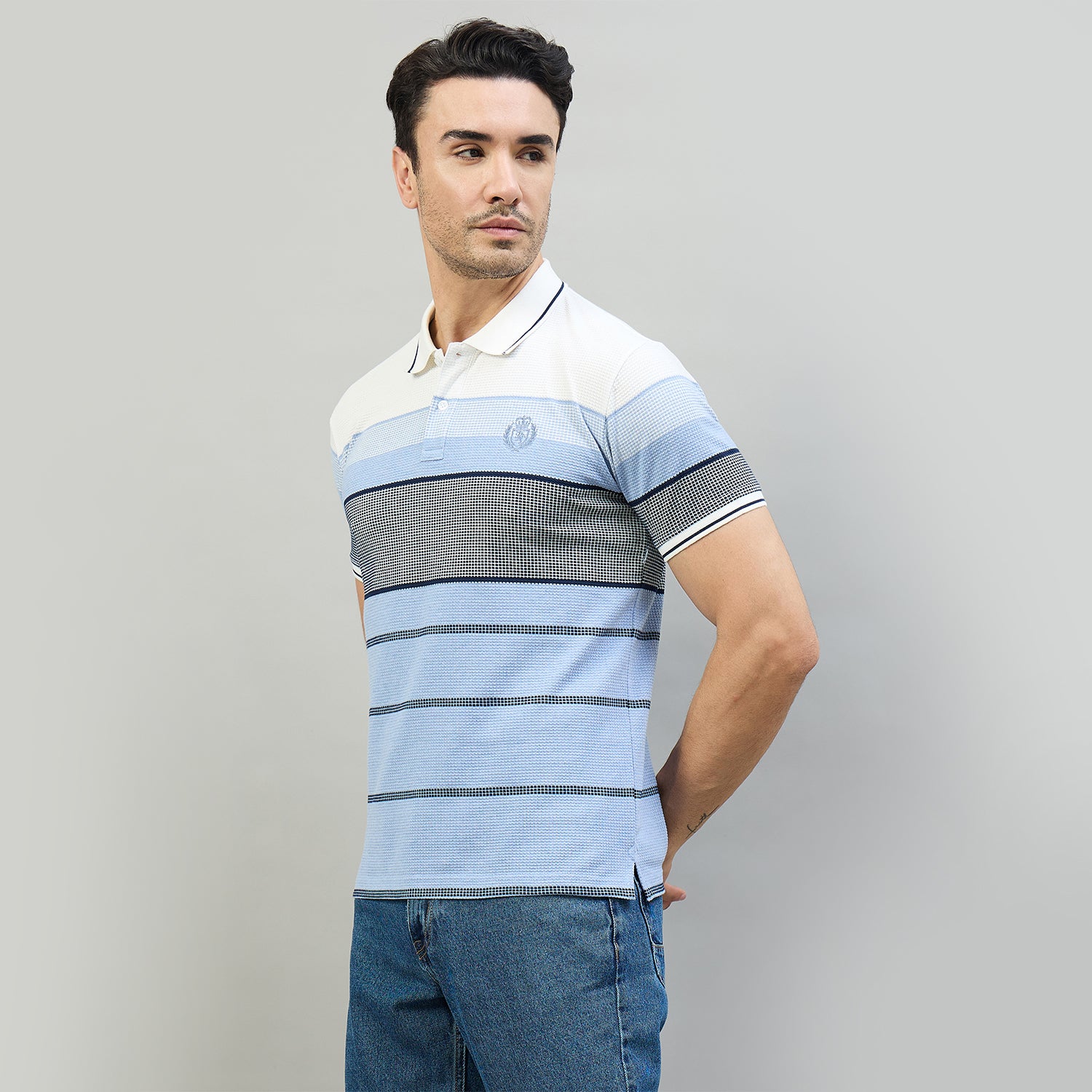 Duke Urban Men Half Sleeve Cotton Smart Fit Casual T-shirt (LF7974)